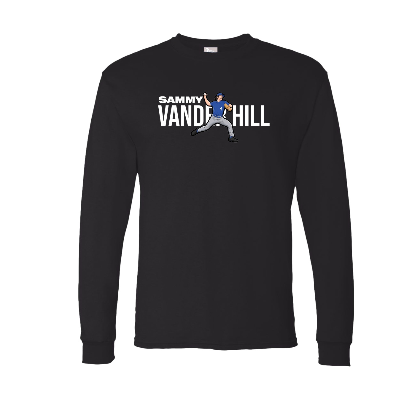 Long Sleeve Tee — Player Name in Black