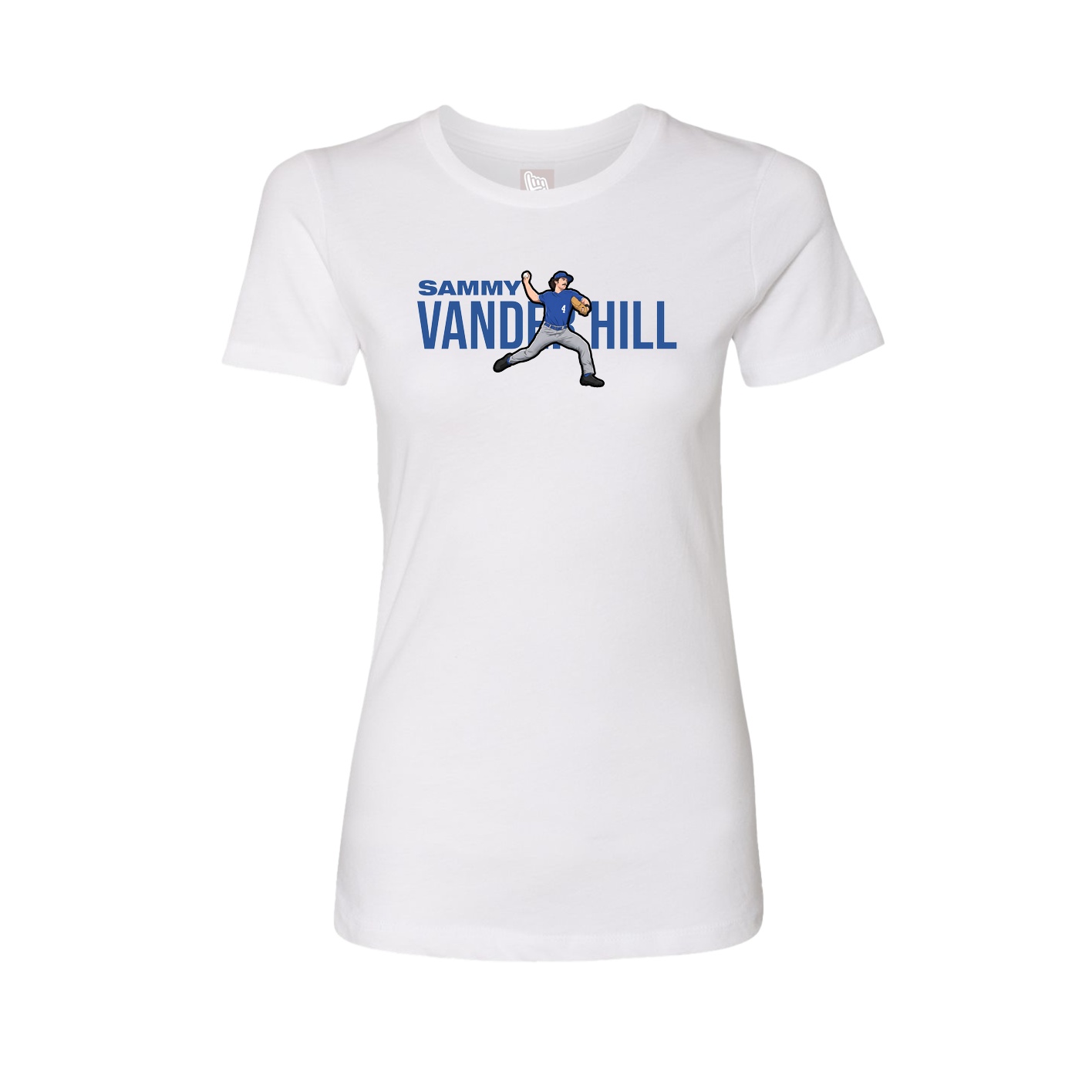 Fitted Women's Tee — Player Name in White