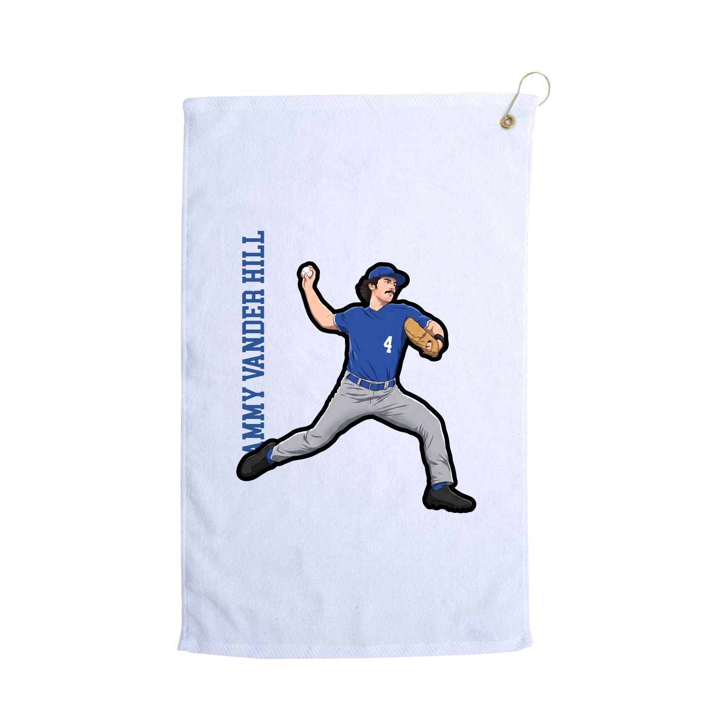 Golf Towel — Name Vertical in White