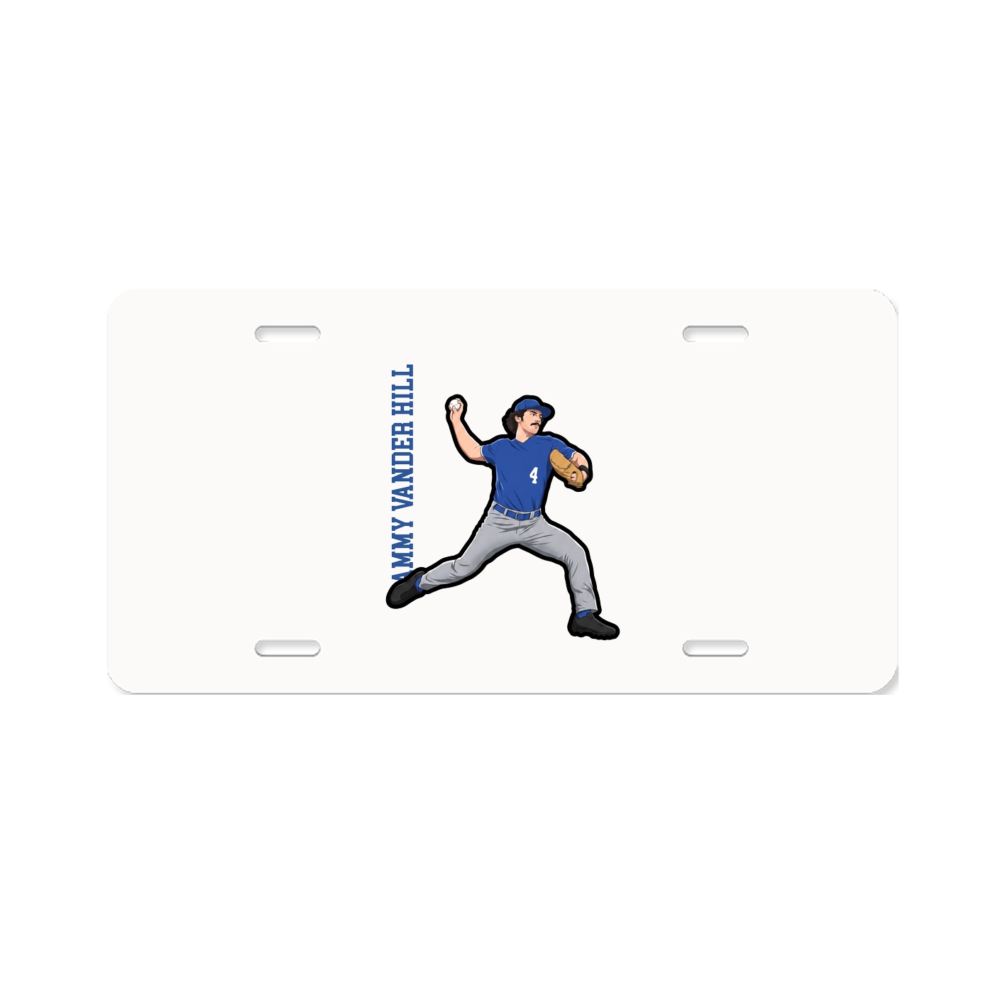 License Plate — Name Vertical in Classic