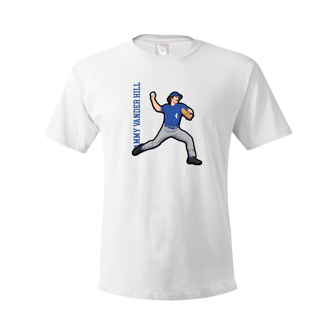 Tee — Name Vertical in White
