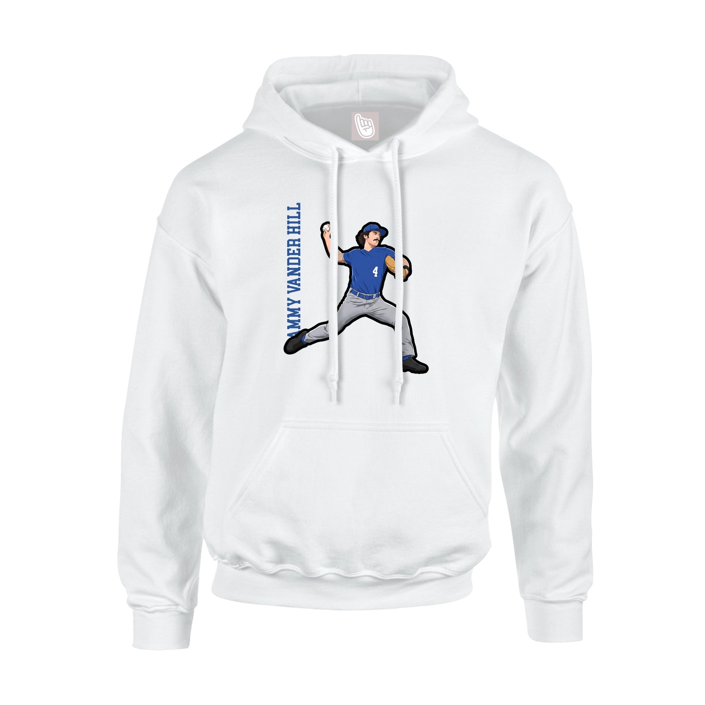 Hoodie — Name Vertical in White