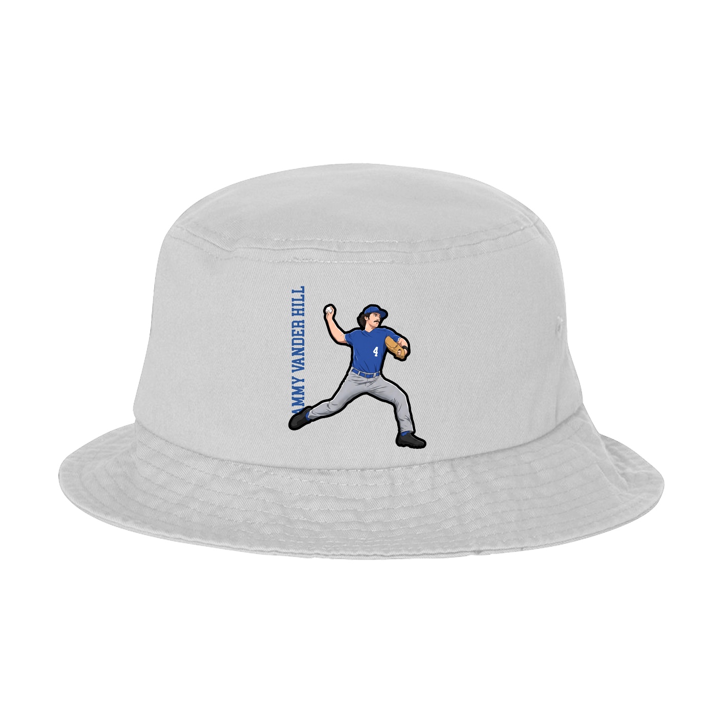 Bucket Cap — Name Vertical in White