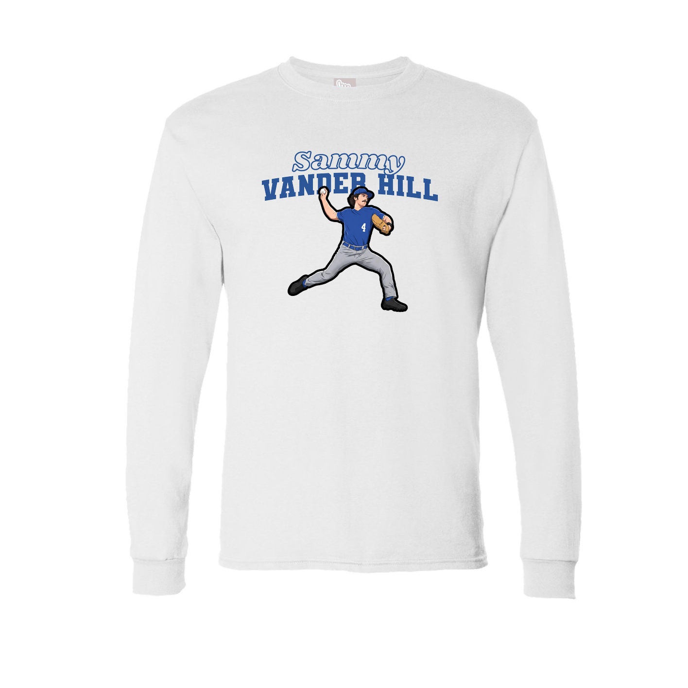 Long Sleeve Tee — Name Arch in White