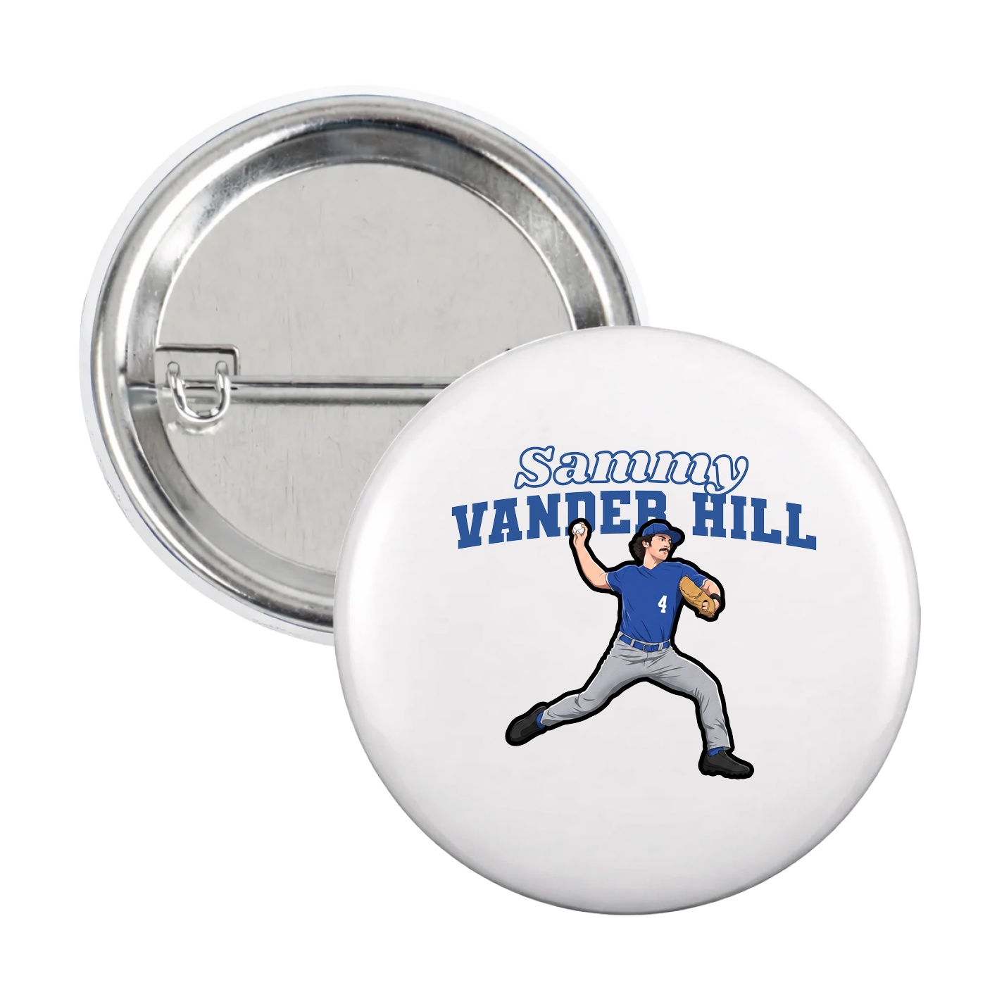 Game Day Button — Name Arch in White