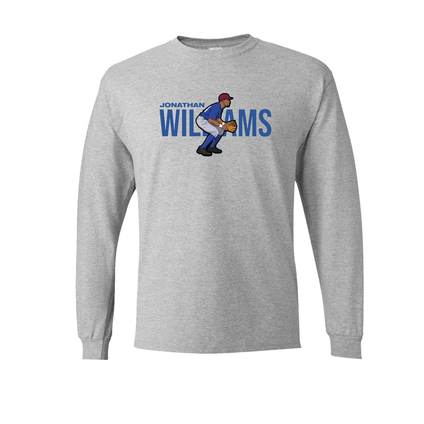 Long Sleeve Tee — Player Name in Grey
