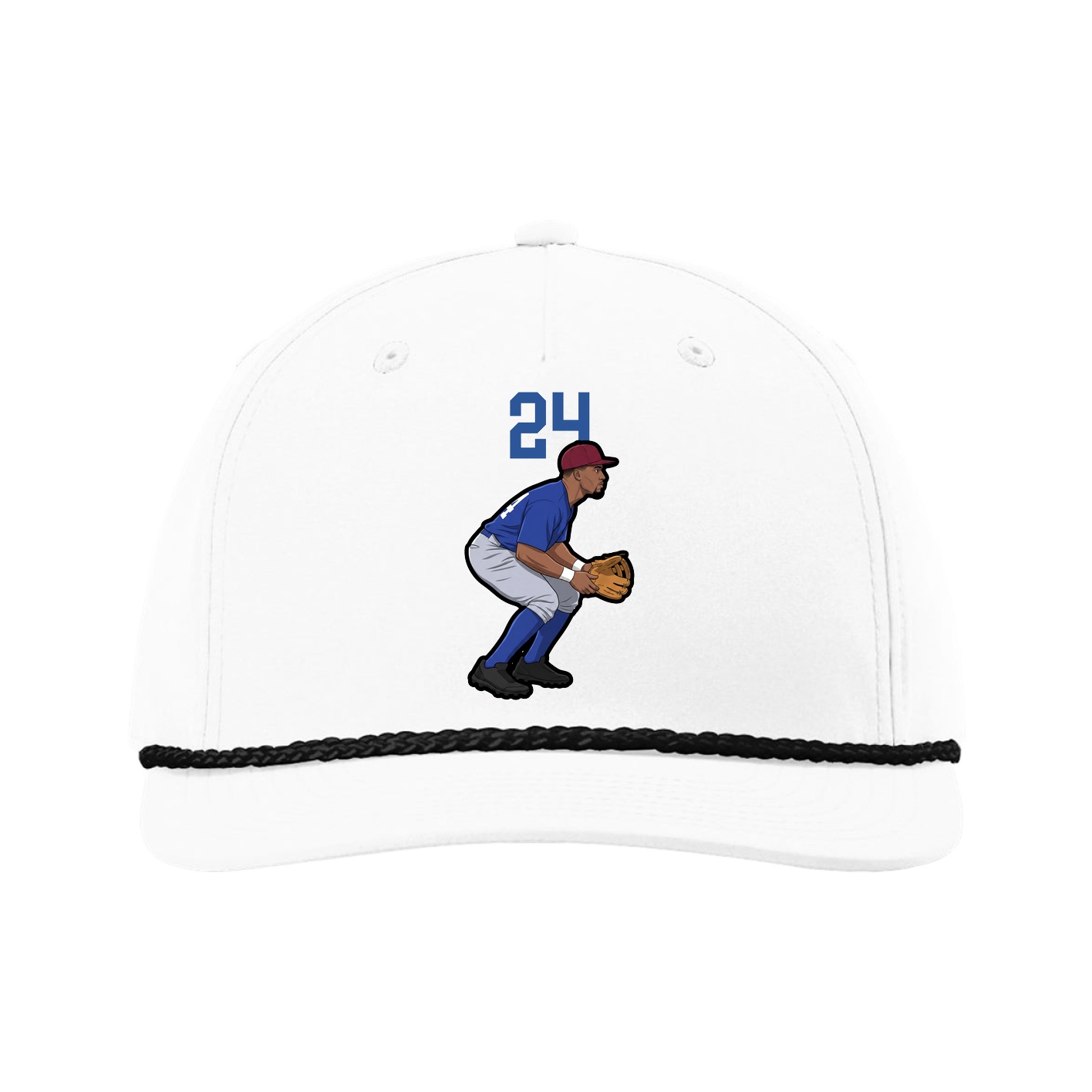 Five-Panel Classic Rope Cap — Number Top in White