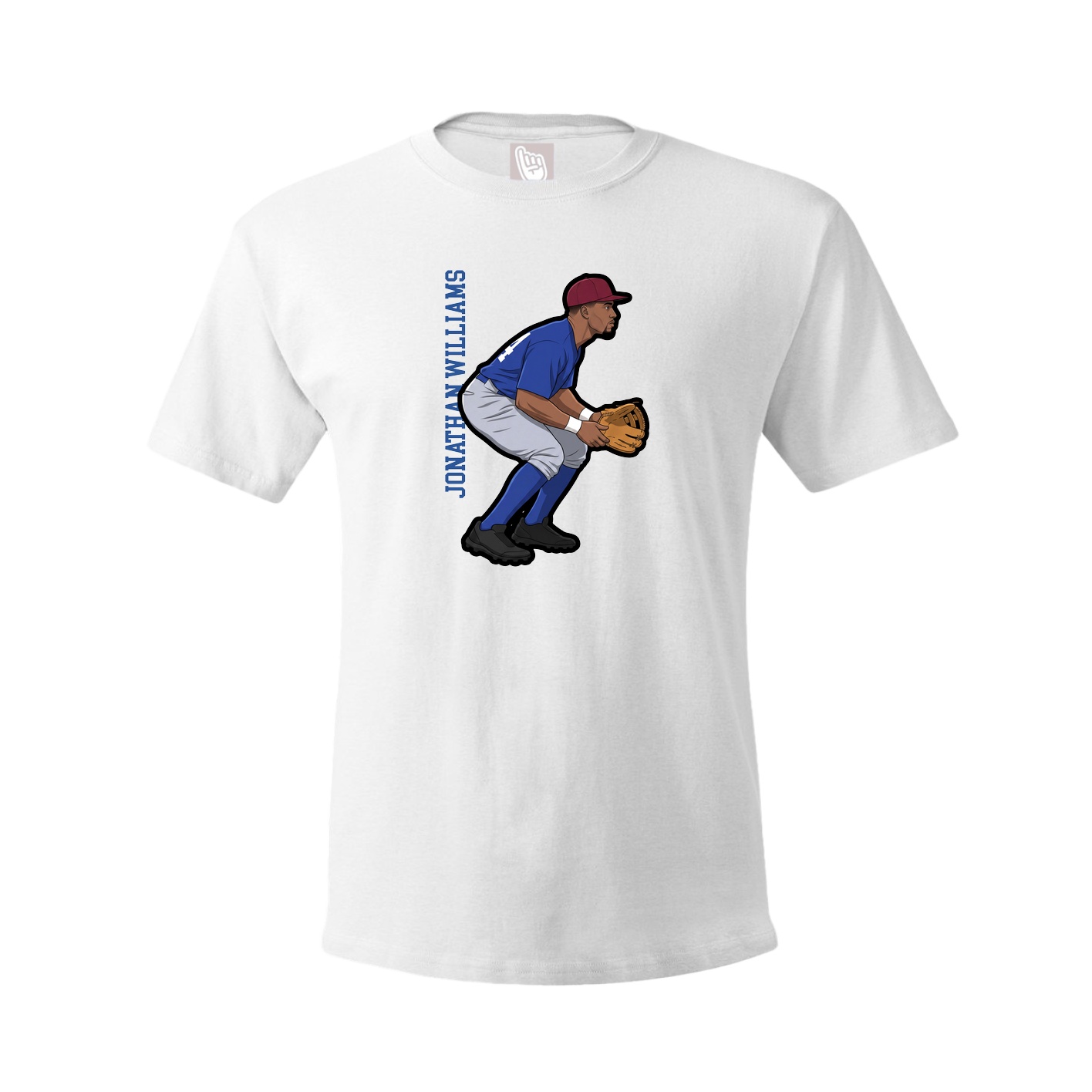 Youth Tee — Name Vertical in White