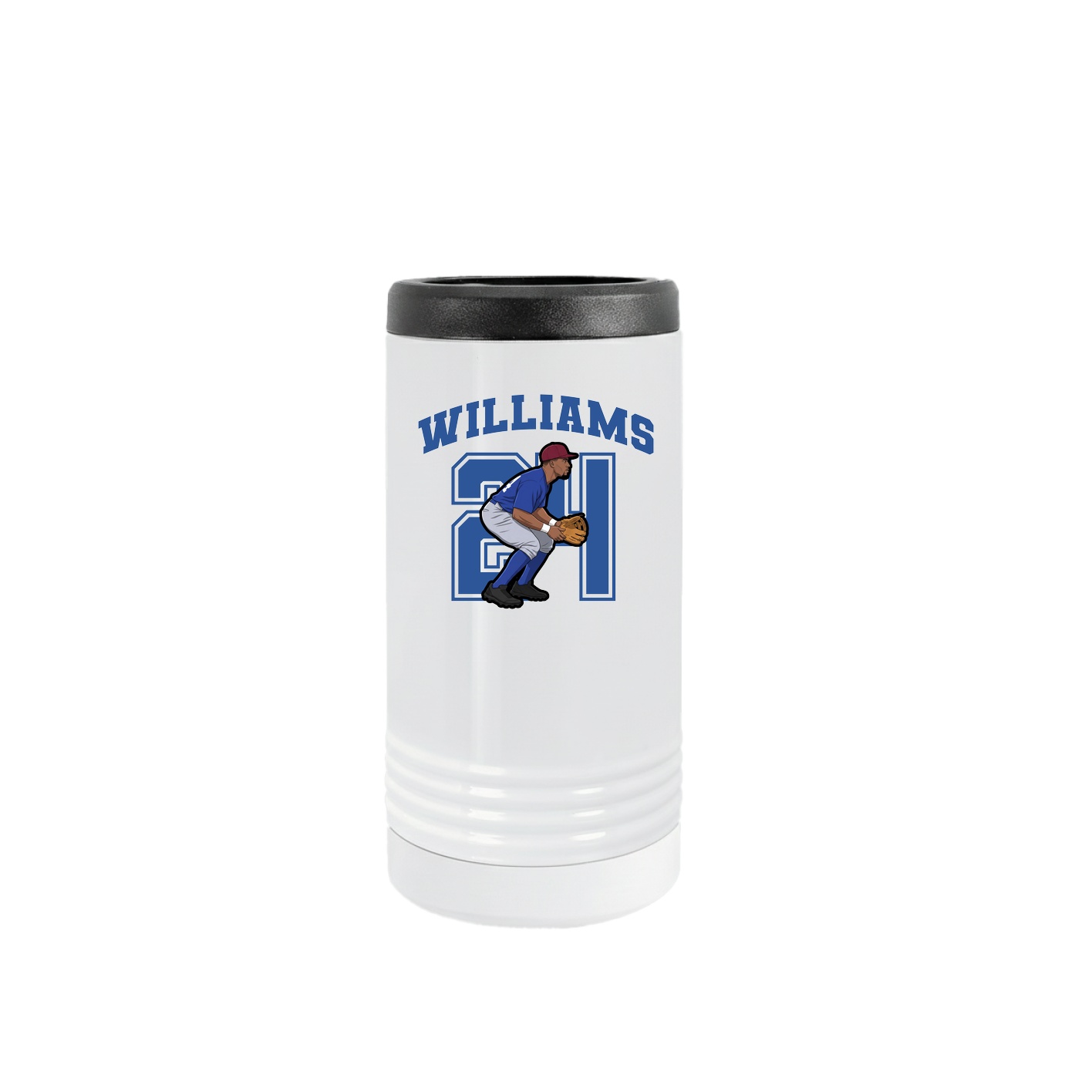 Slim Beverage Holder — Number in White