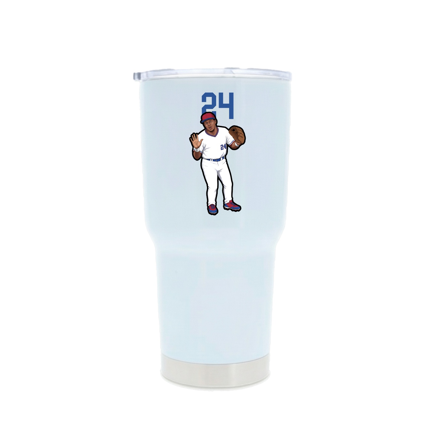 30oz Stainless Steel Tumbler — Number Top in White