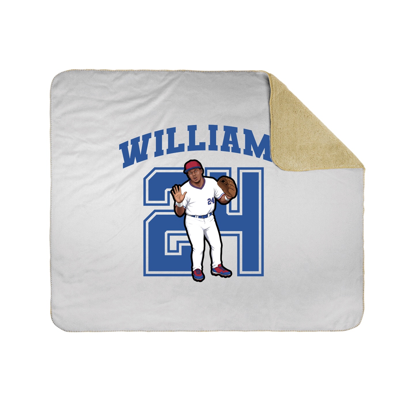 Throw Blanket — Number in White