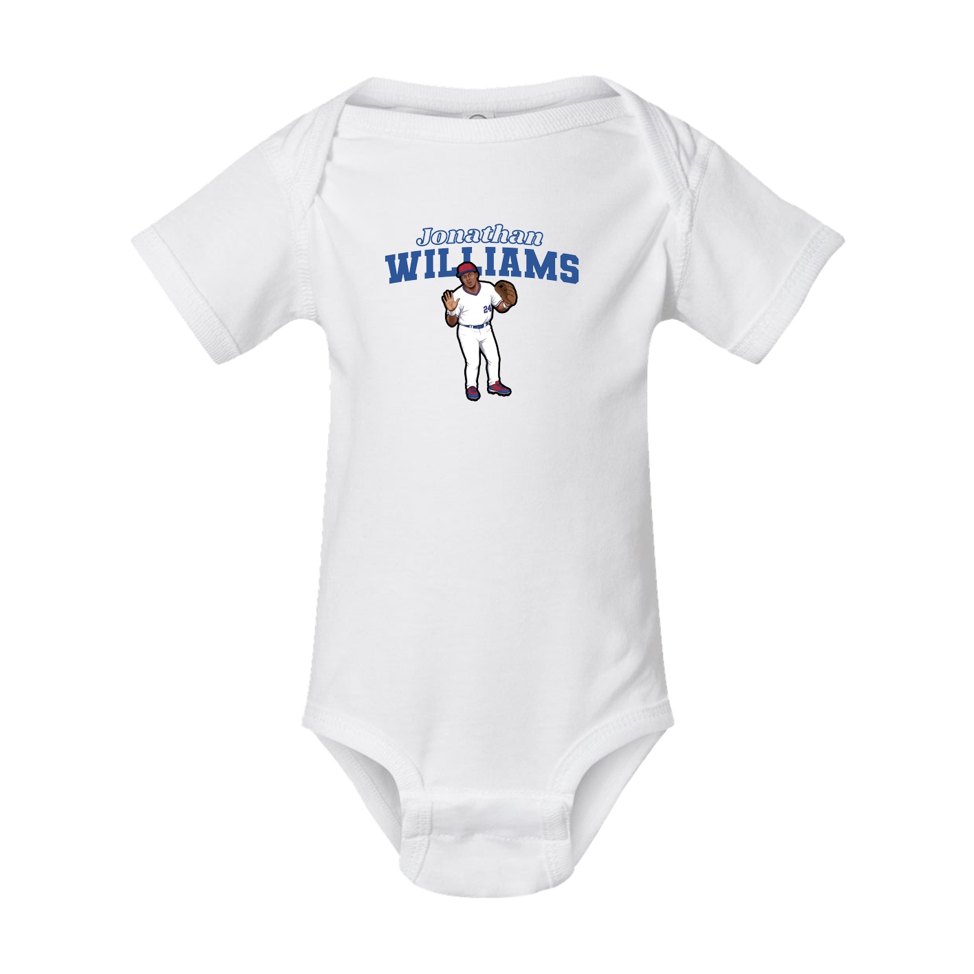 Baby Onesie — Name Arch in White