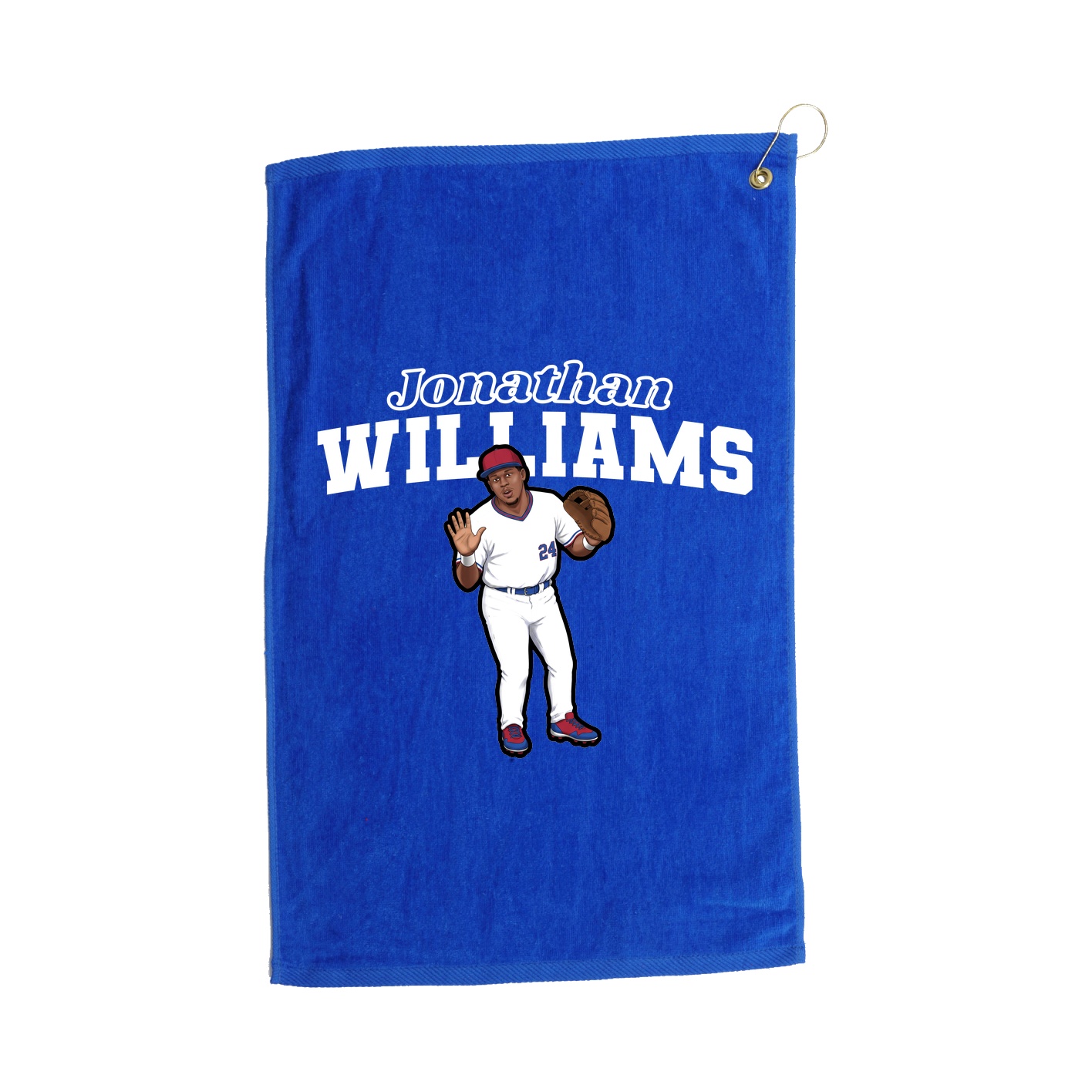 Golf Towel — Name Arch in Royal