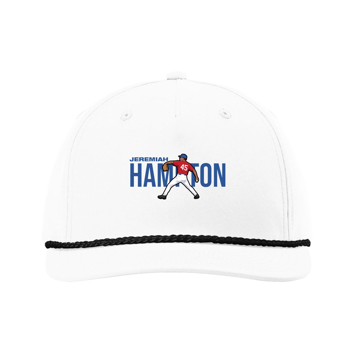 Five-Panel Classic Rope Cap — Player Name in White