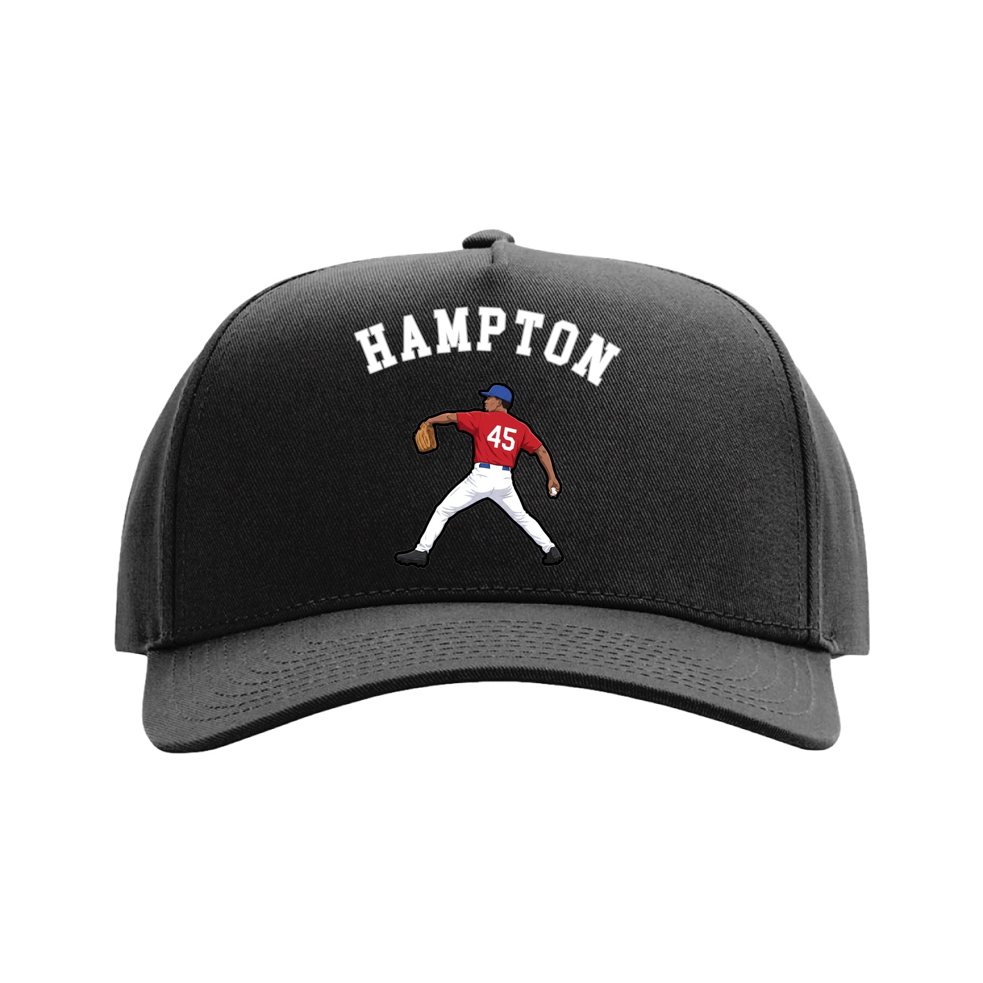 Full Fabric Five-Panel Champ Cap — Shirsey Arch in Black