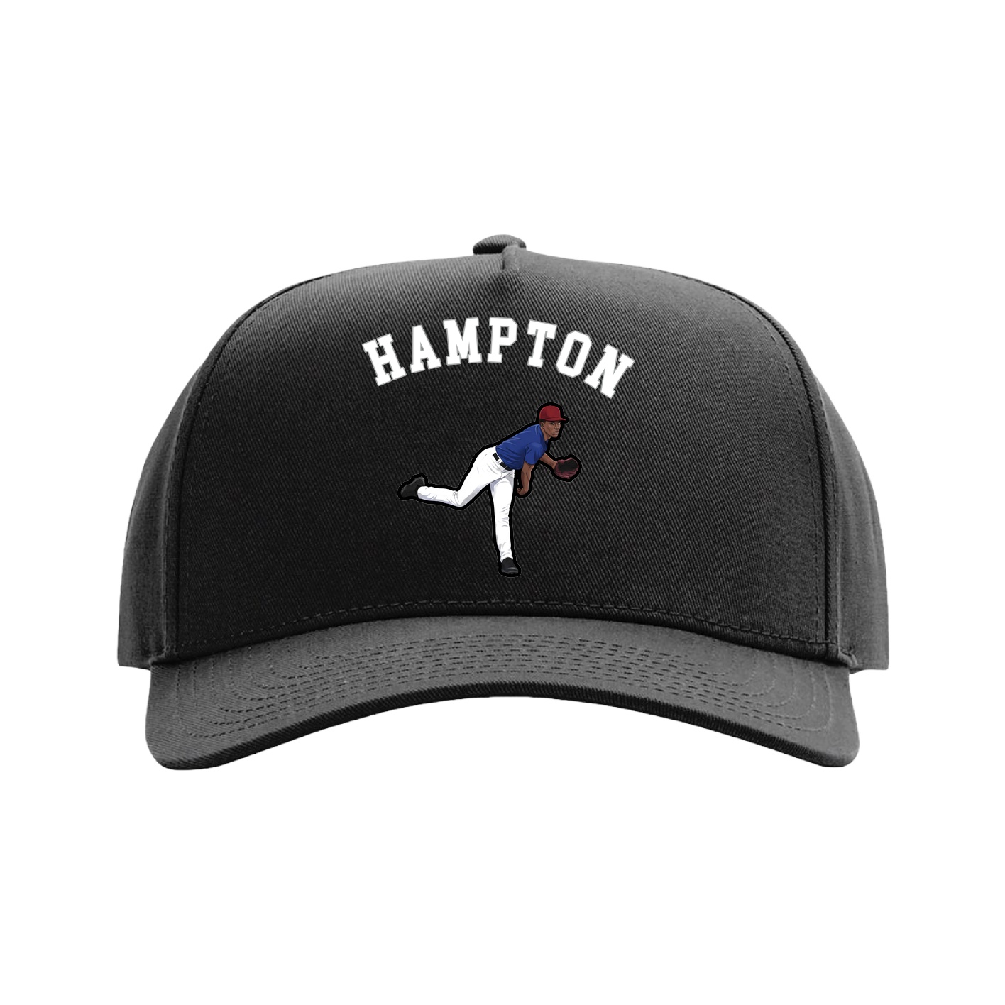 Full Fabric Five-Panel Champ Cap — Shirsey Arch in Black