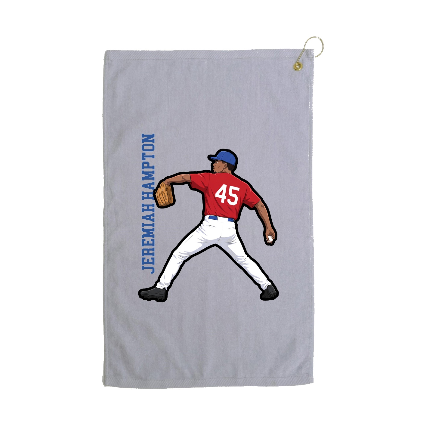 Golf Towel — Name Vertical in Grey