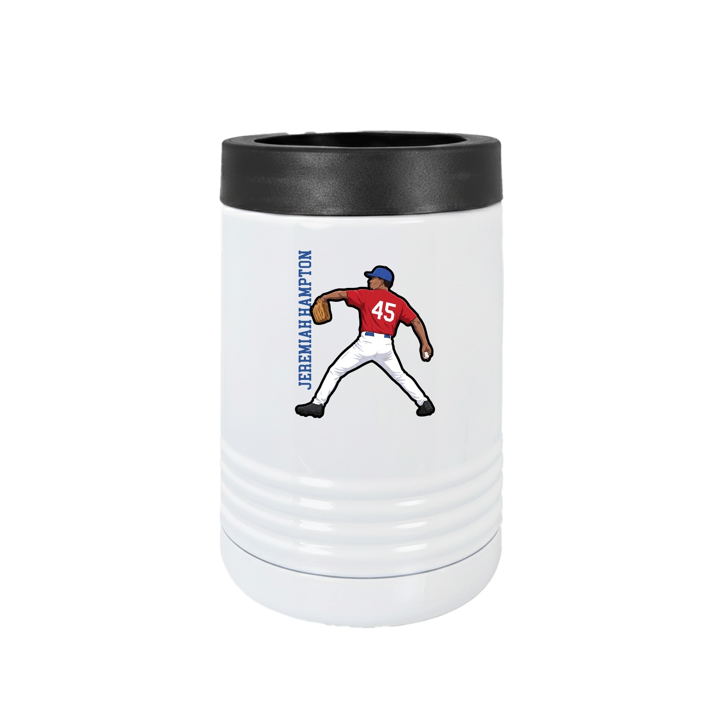 Beverage Holder — Name Vertical in White