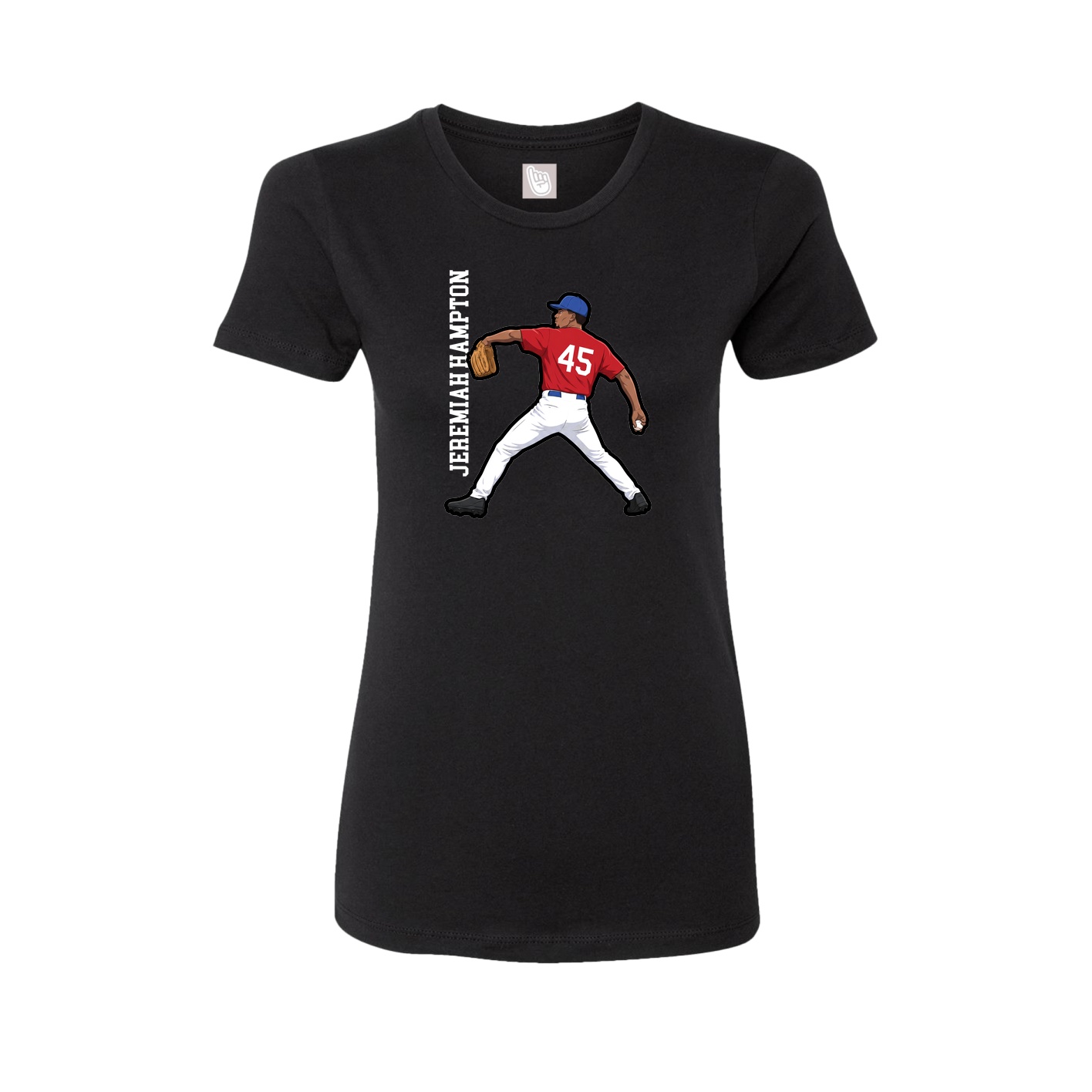 Fitted Women's Tee — Name Vertical in Black