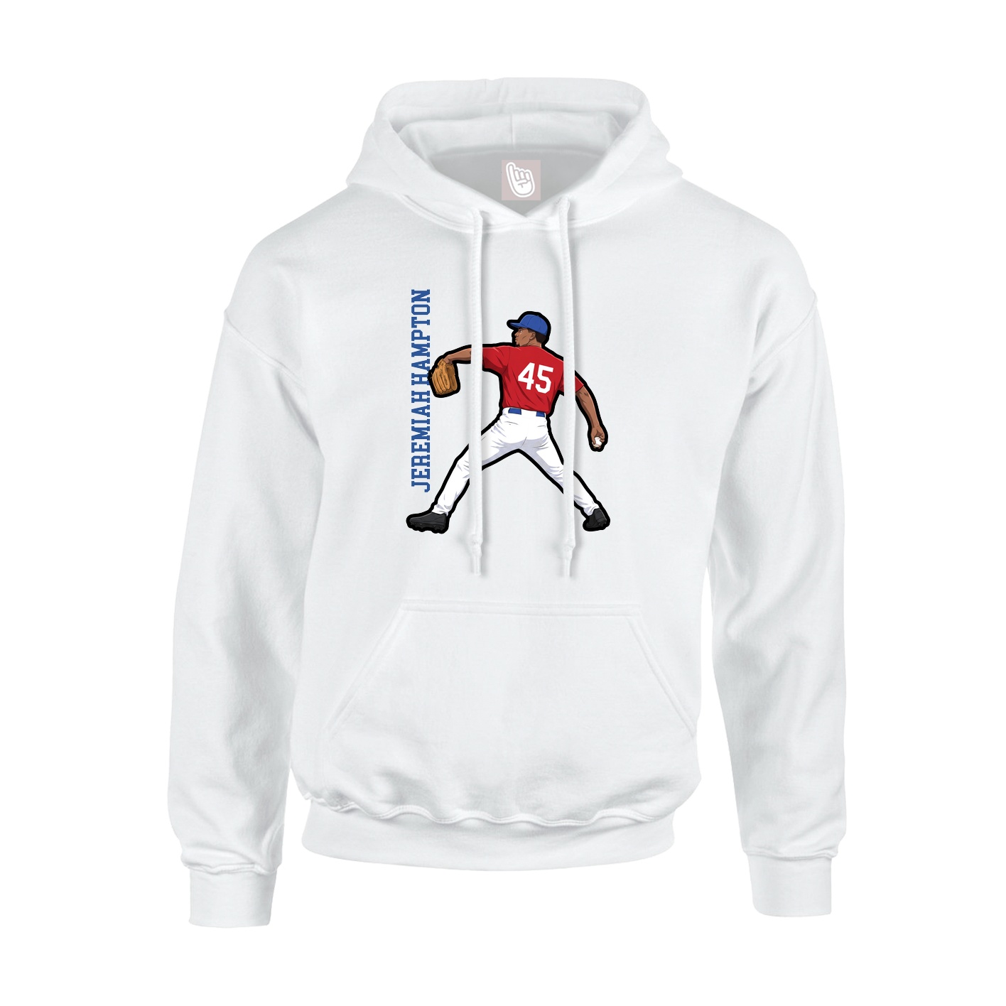 Youth Hoodie — Name Vertical in White