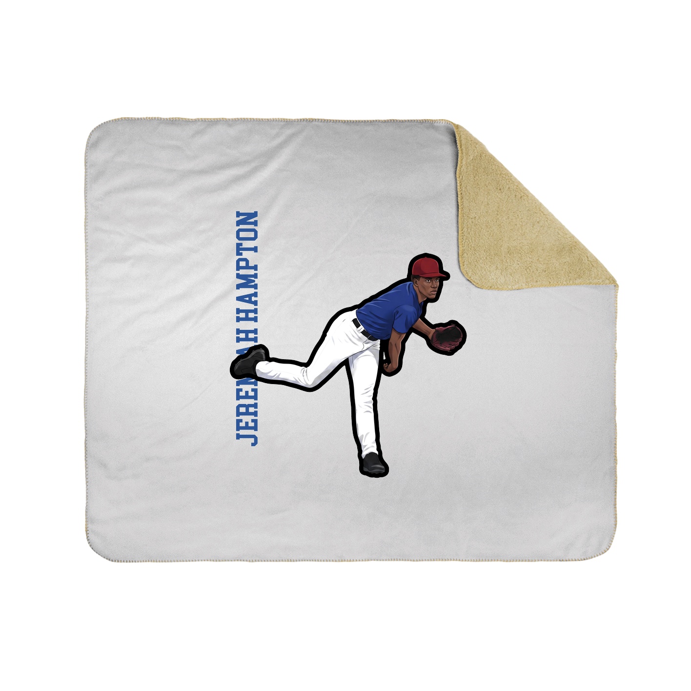 Throw Blanket — Name Vertical in White