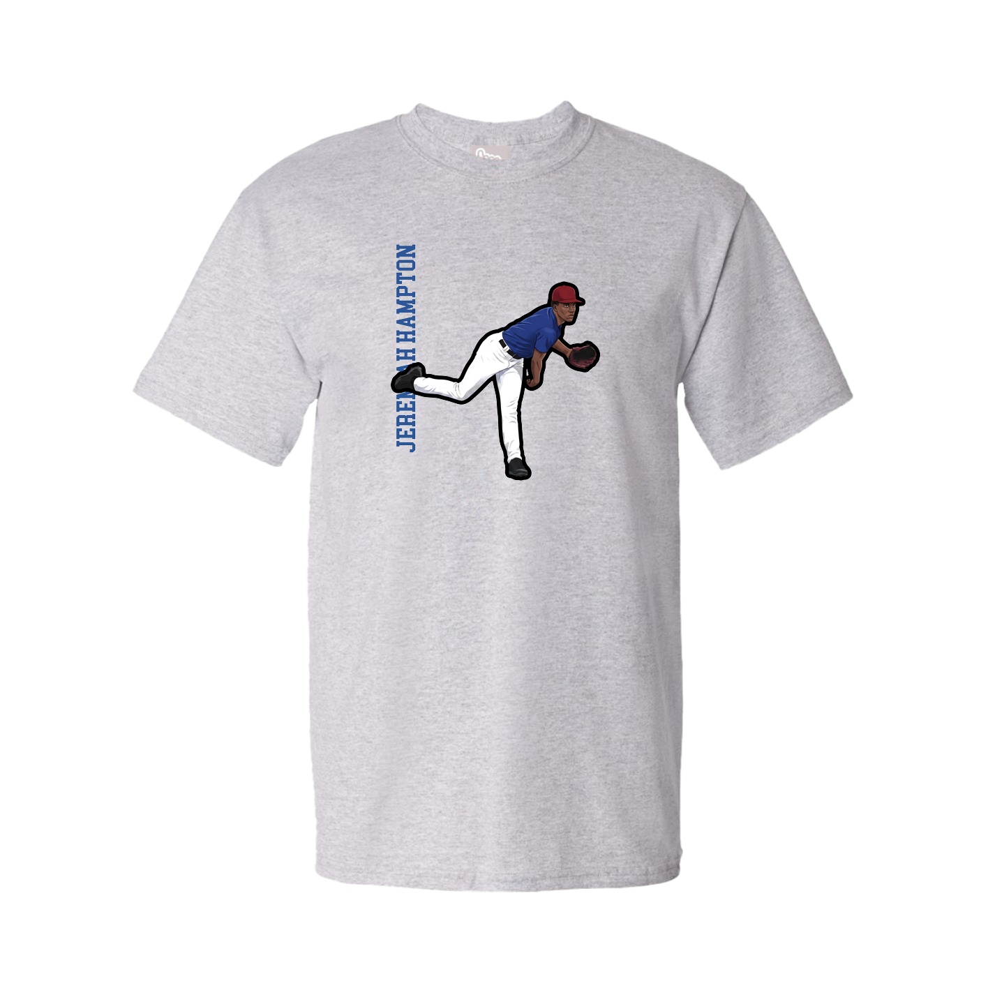 Youth Tee — Name Vertical in Grey