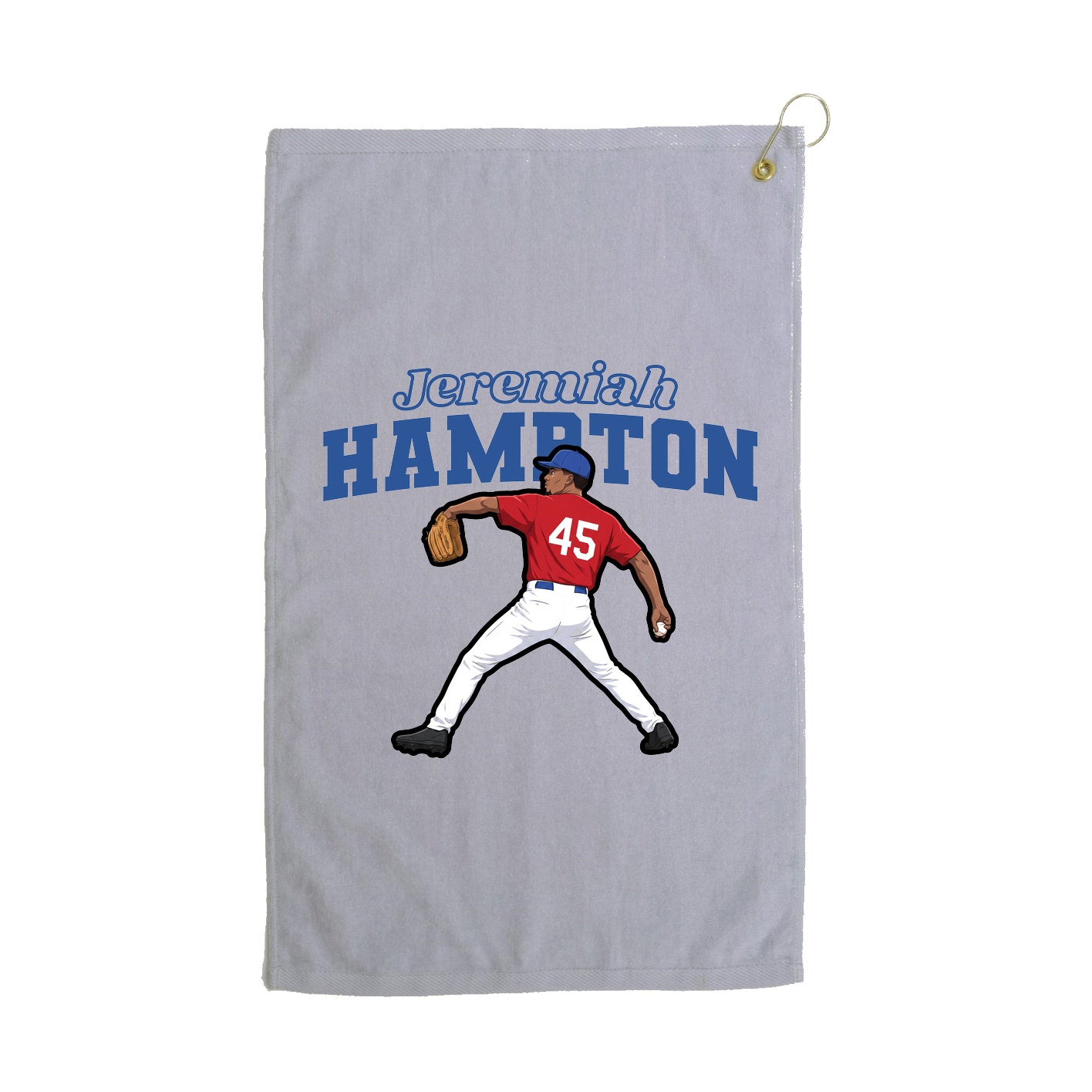 Golf Towel — Name Arch in Grey