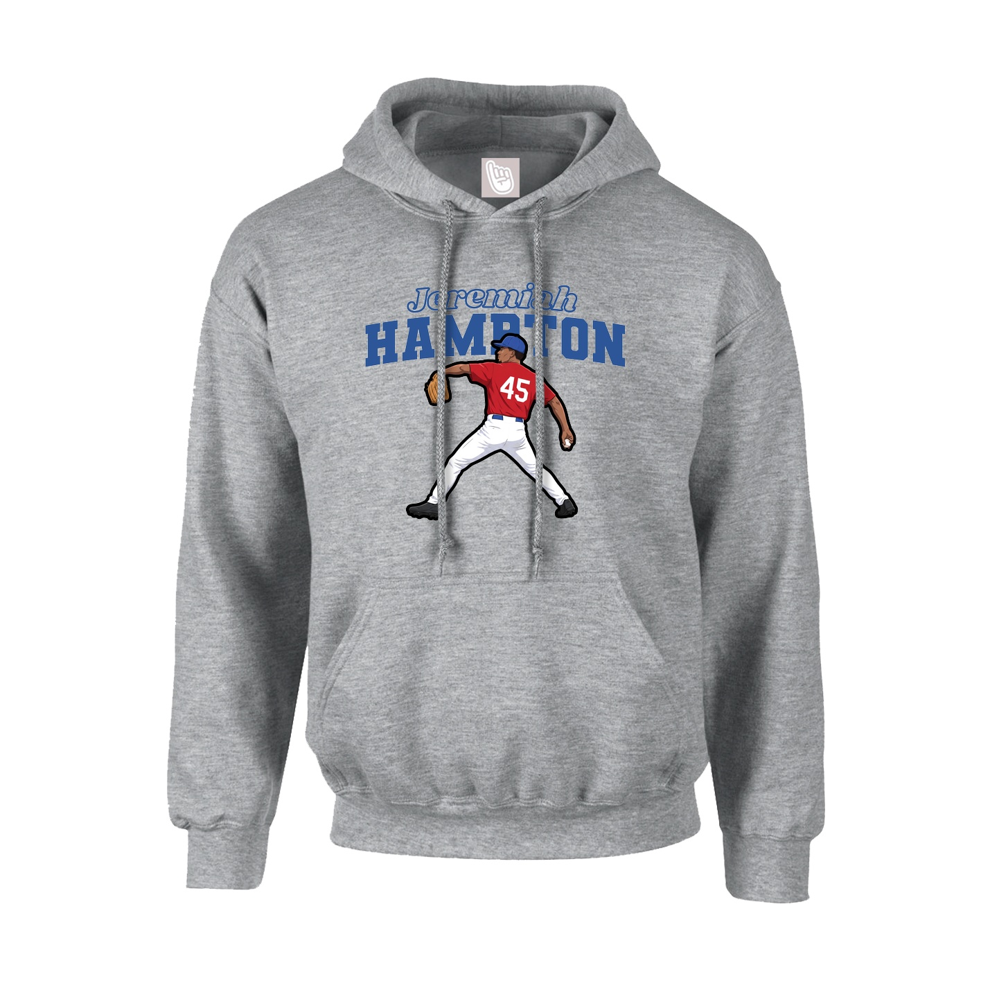 Youth Hoodie — Name Arch in Grey