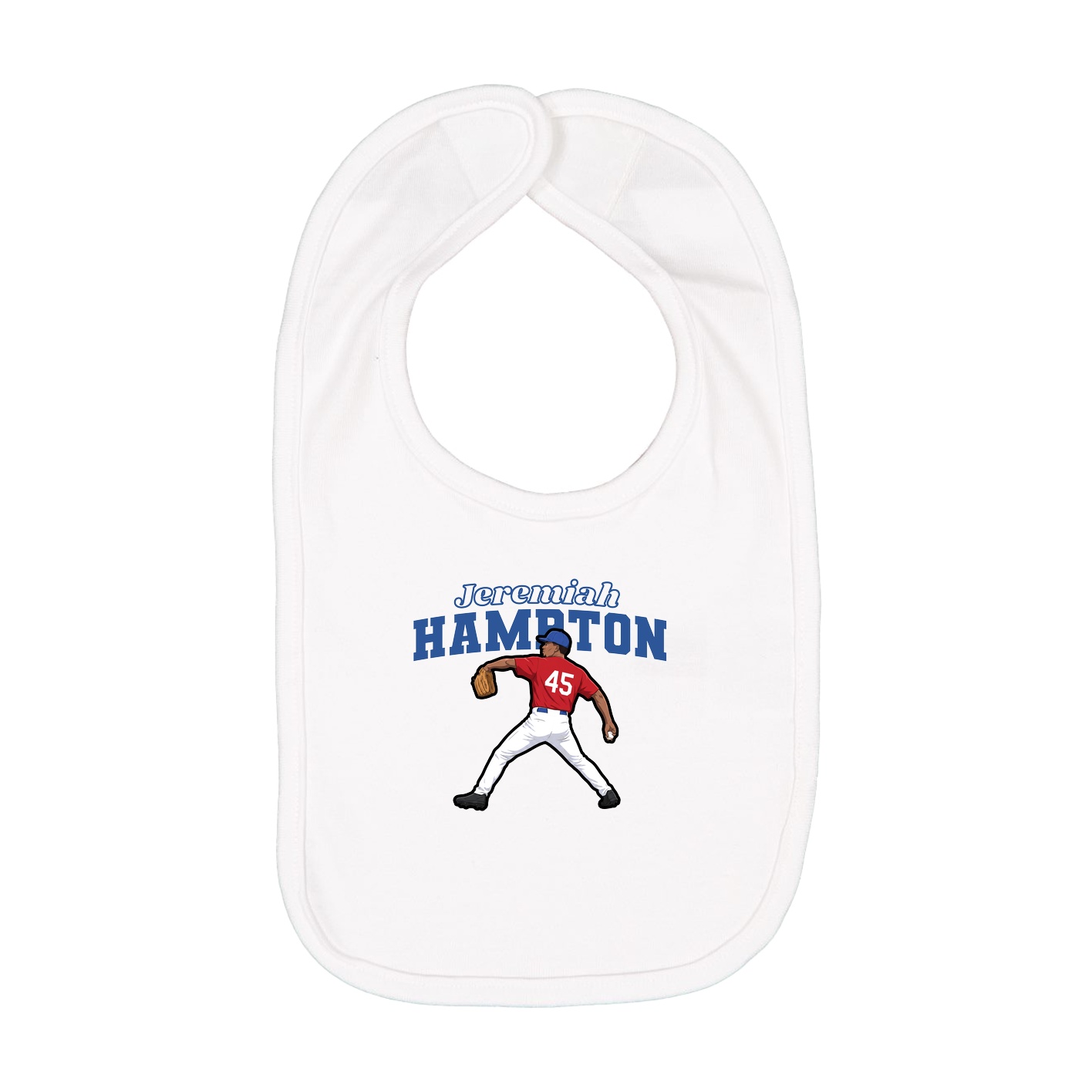Infant Bib — Name Arch in White