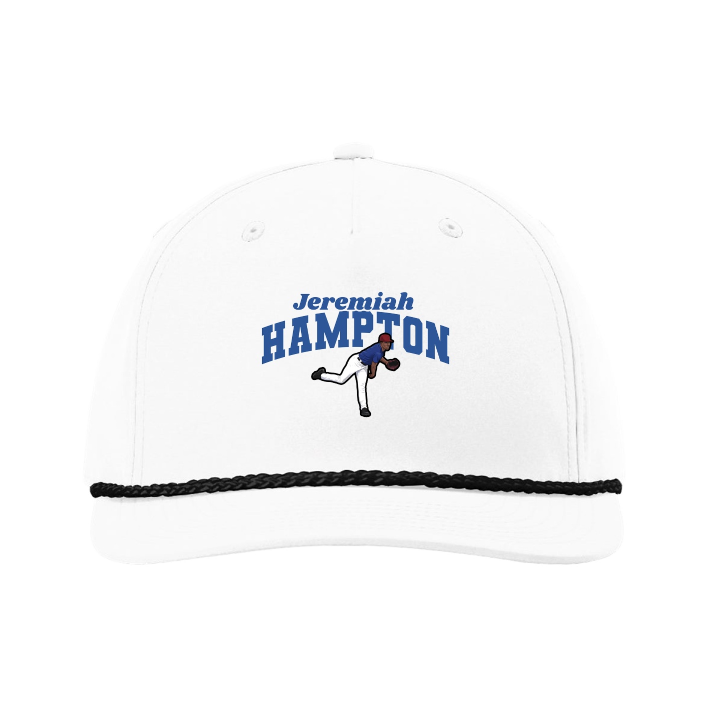 Five-Panel Classic Rope Cap — Signature Arch in White