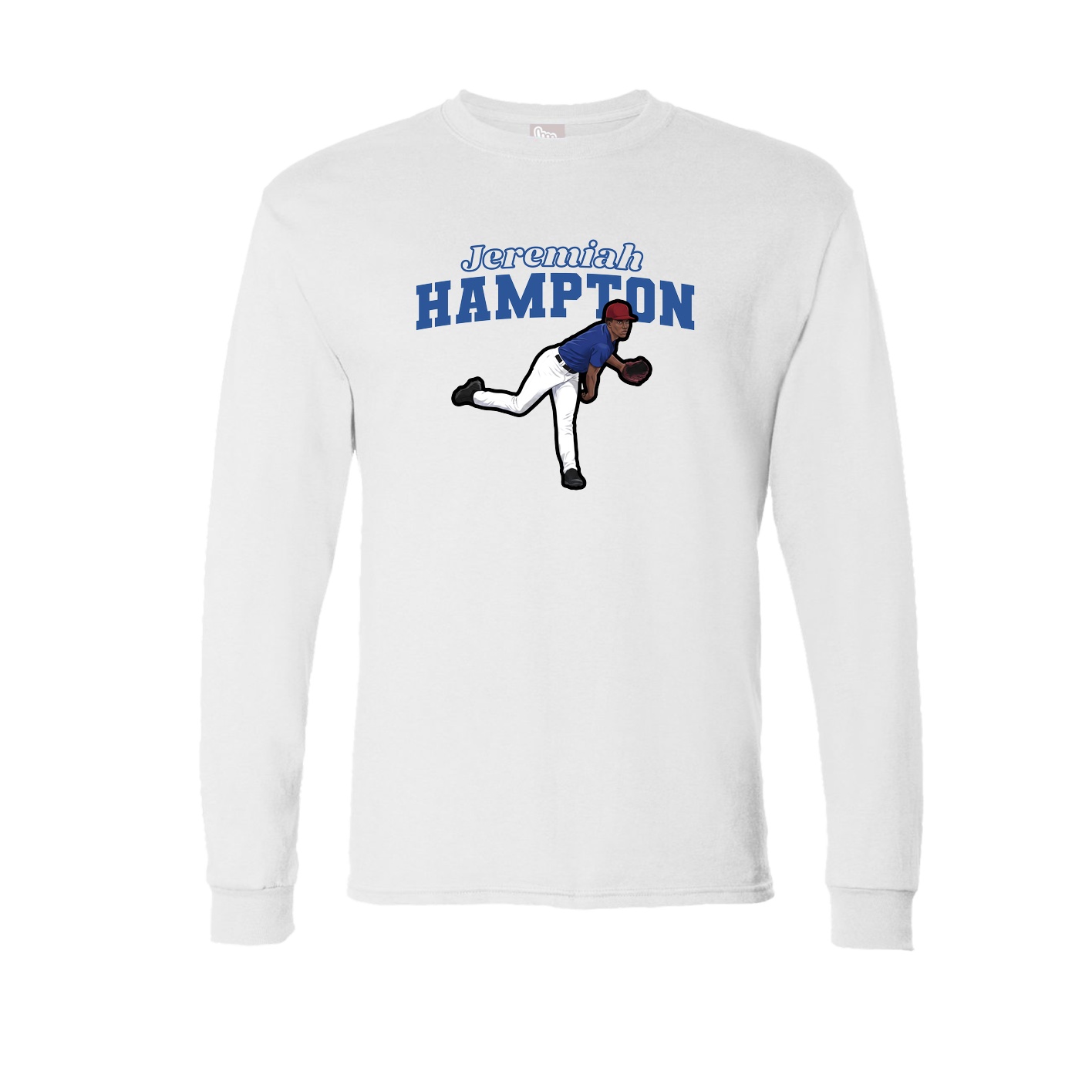 Long Sleeve Tee — Name Arch in White