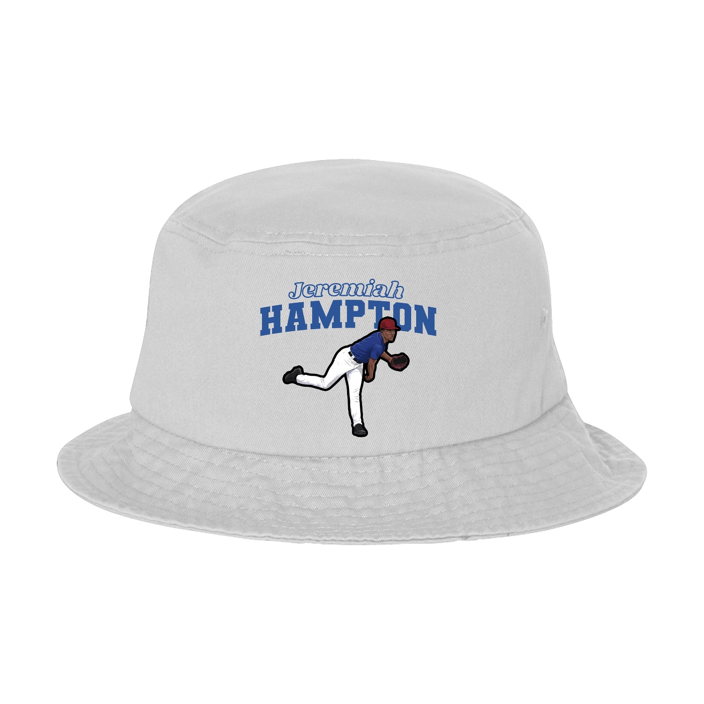 Bucket Cap — Name Arch in White