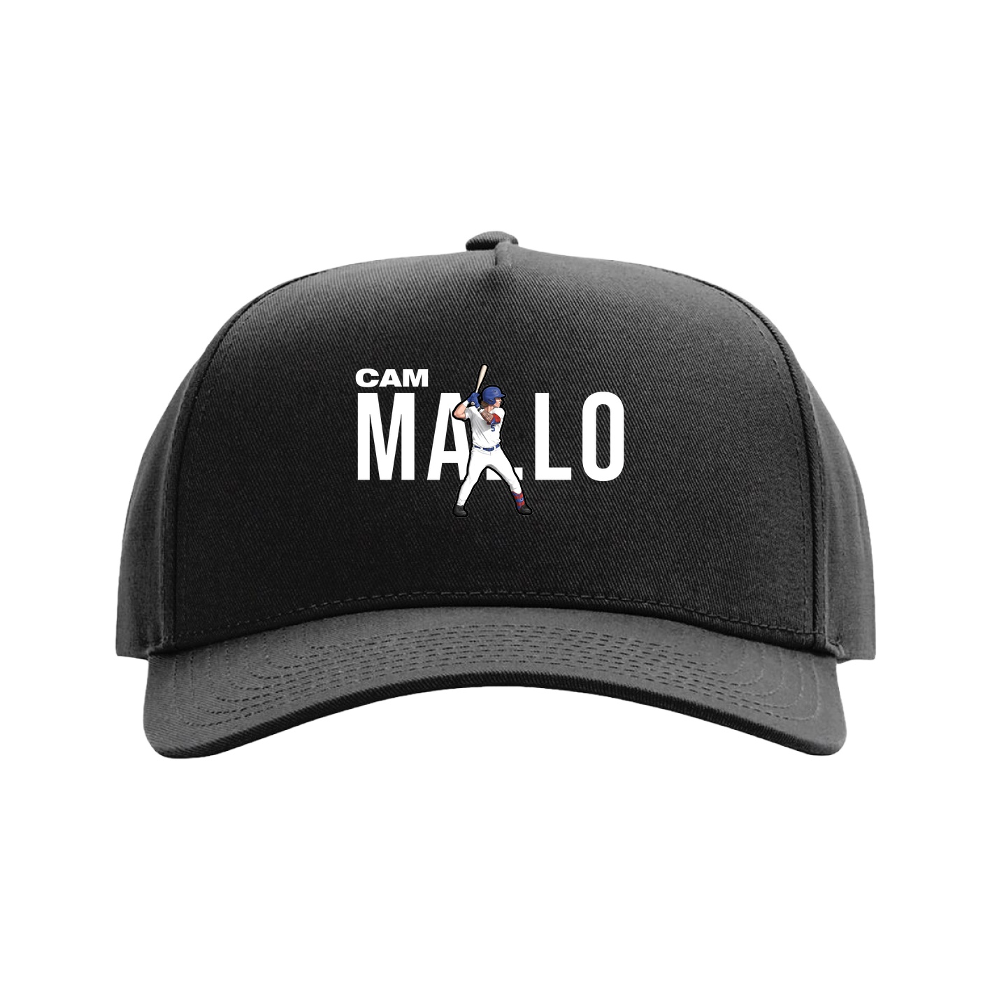 Full Fabric Five-Panel Champ Cap — Player Name in Black