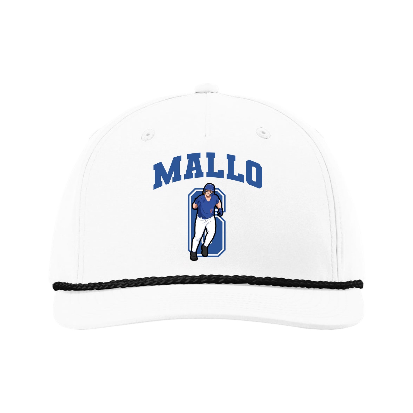Five-Panel Classic Rope Cap — Number in White