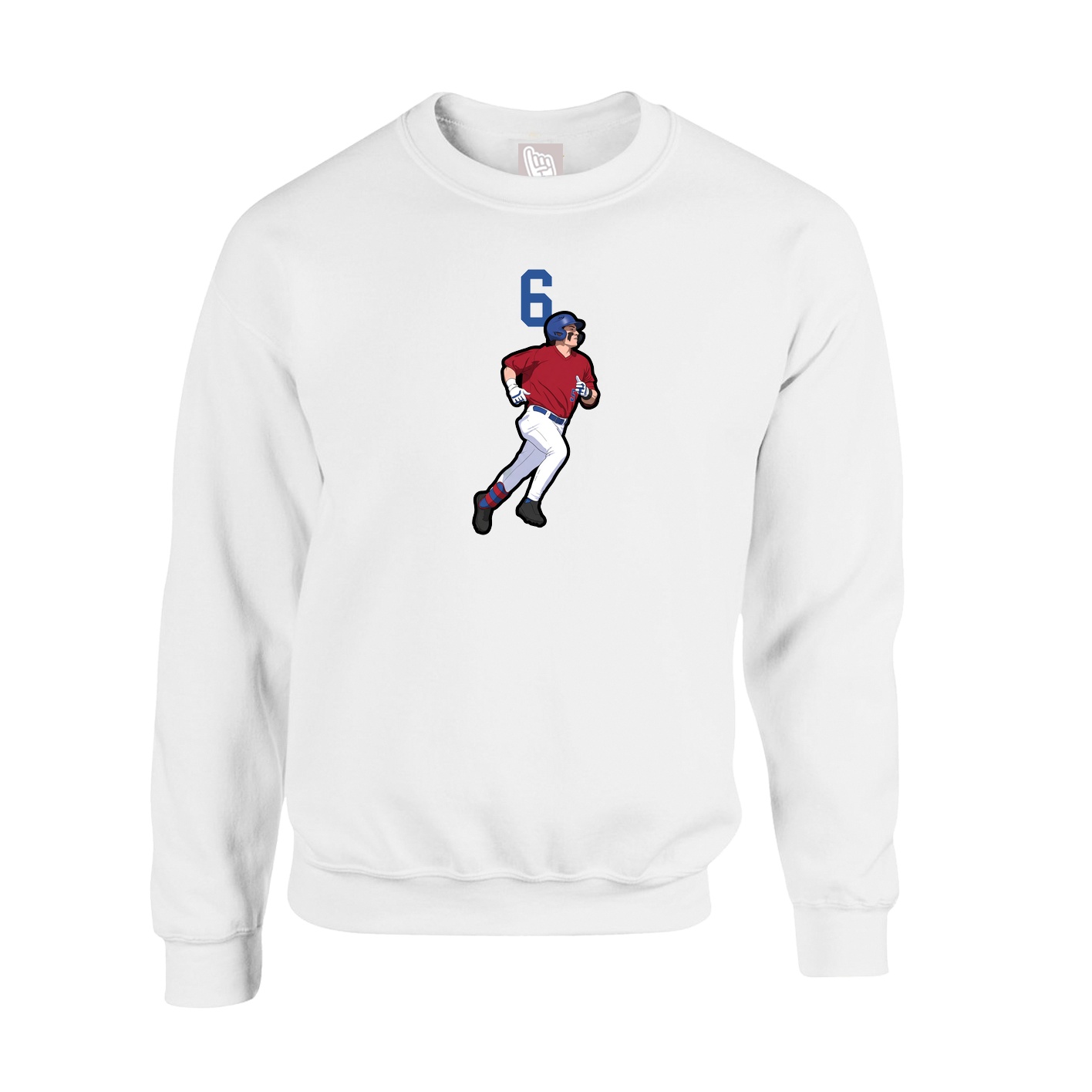 Fleece Crew — Number Top in White