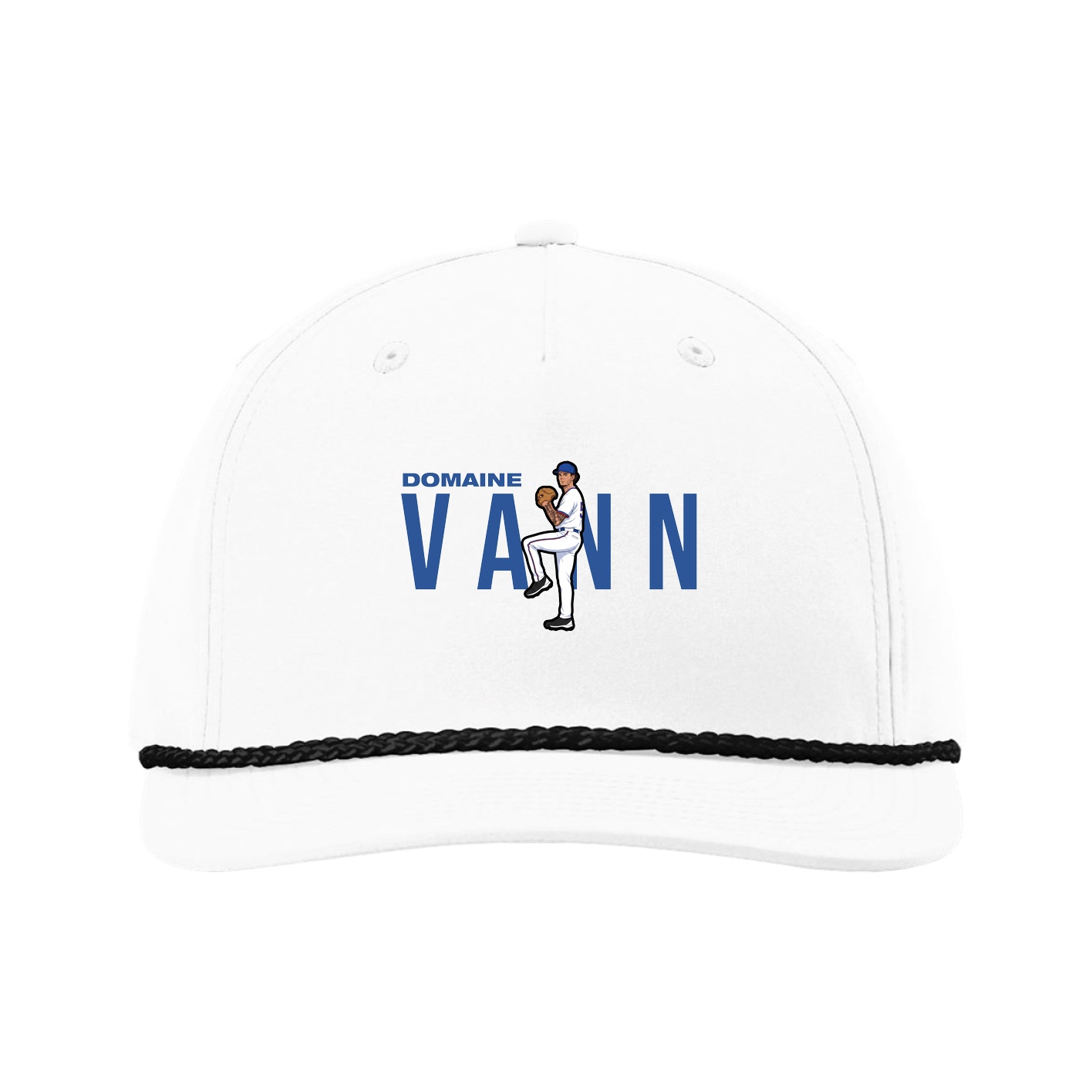 Five-Panel Classic Rope Cap — Player Name in White