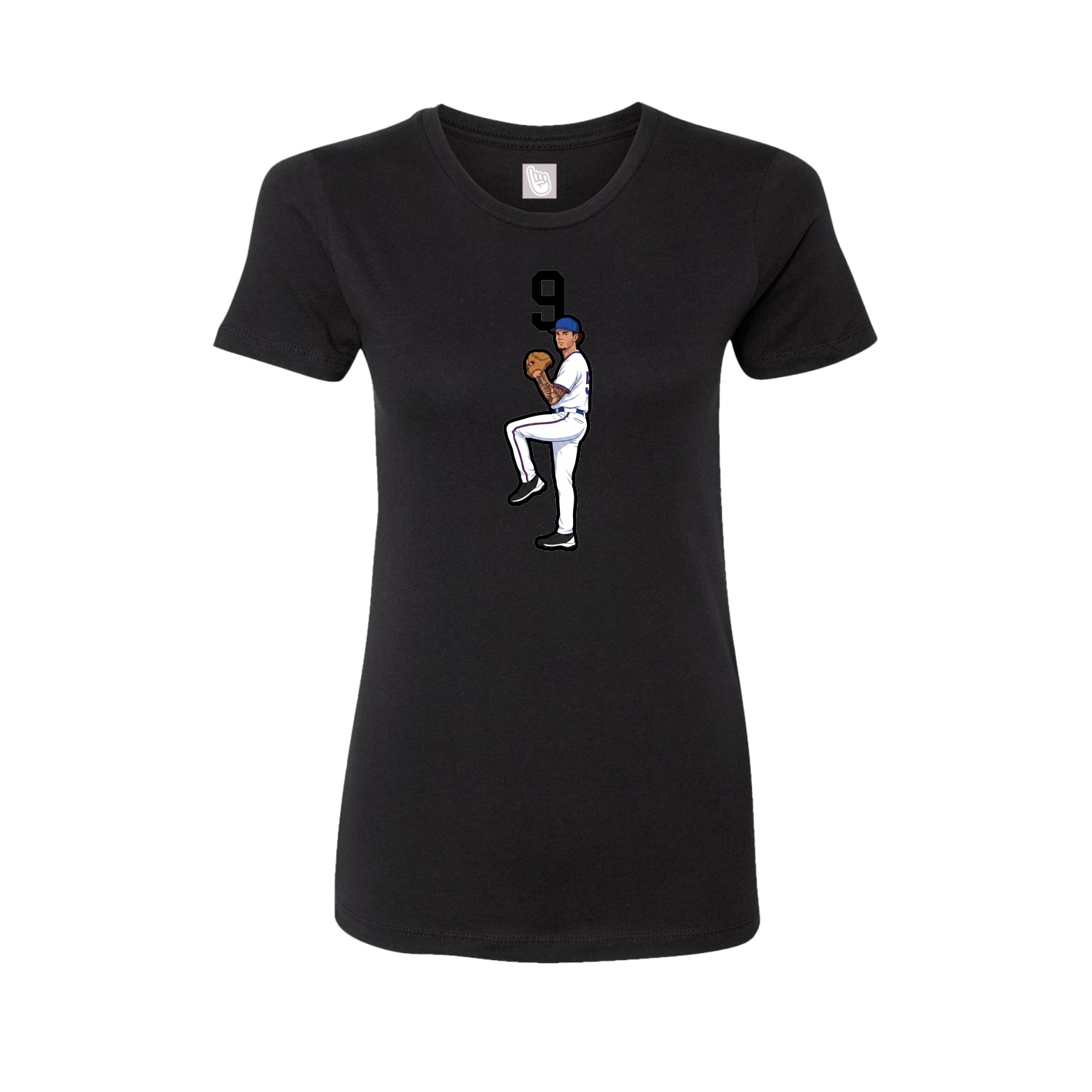 Fitted Women's Tee — Number Top in Black