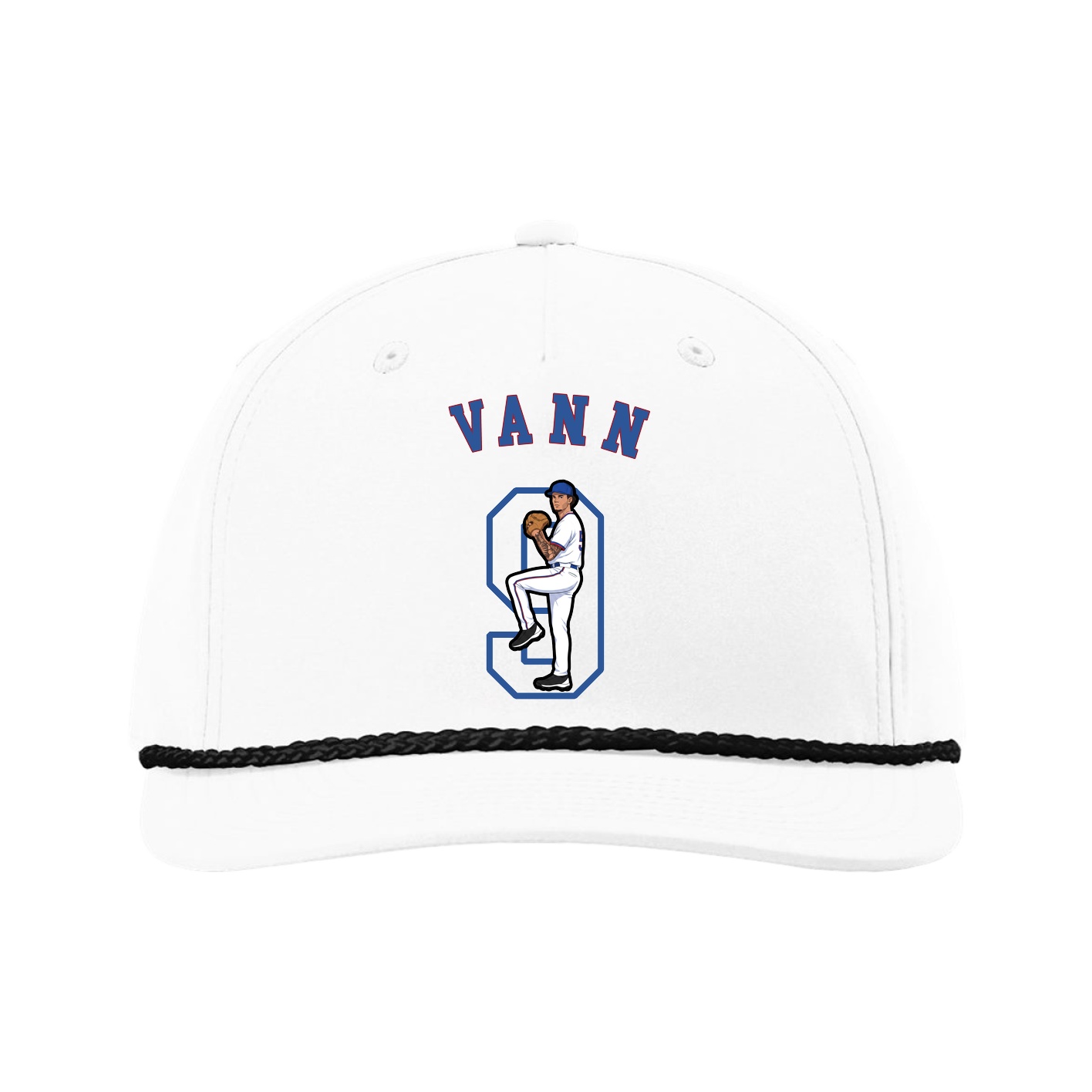 Five-Panel Classic Rope Cap — Shirsey Arch in White