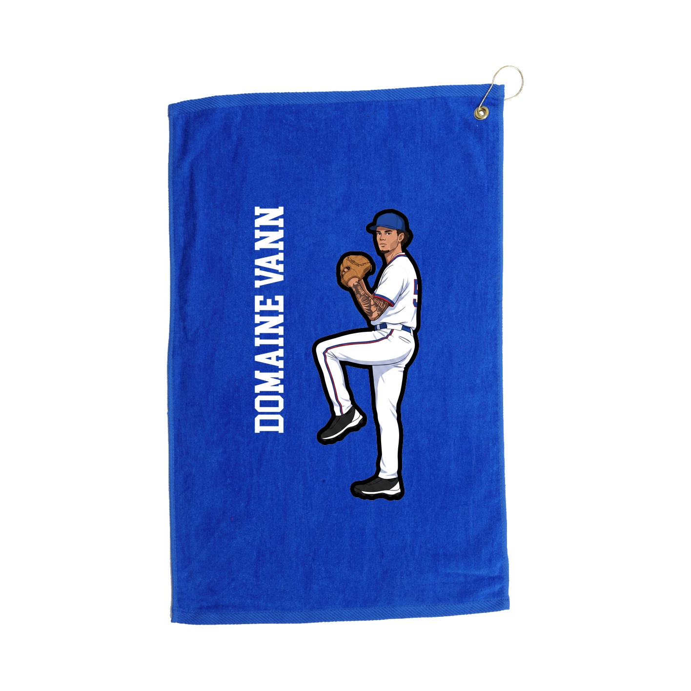 Golf Towel — Name Vertical in Royal