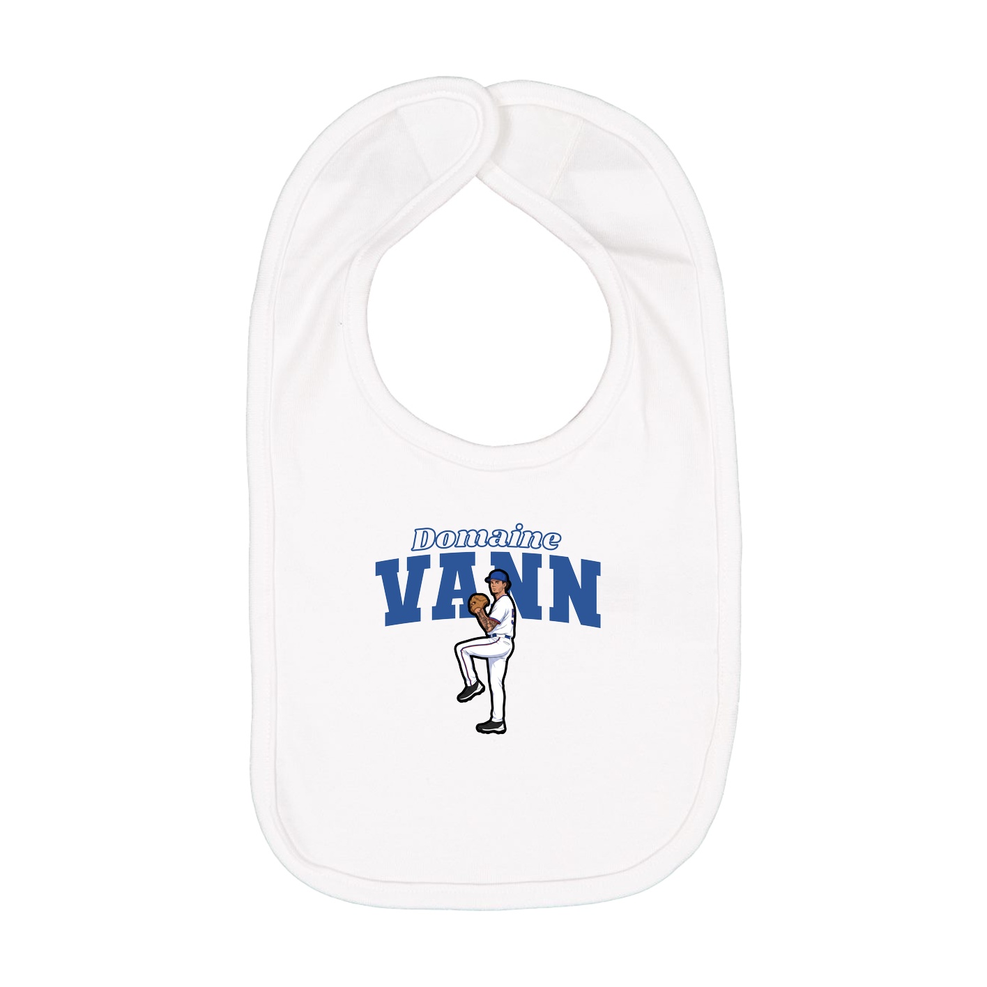 Infant Bib — Name Arch in White