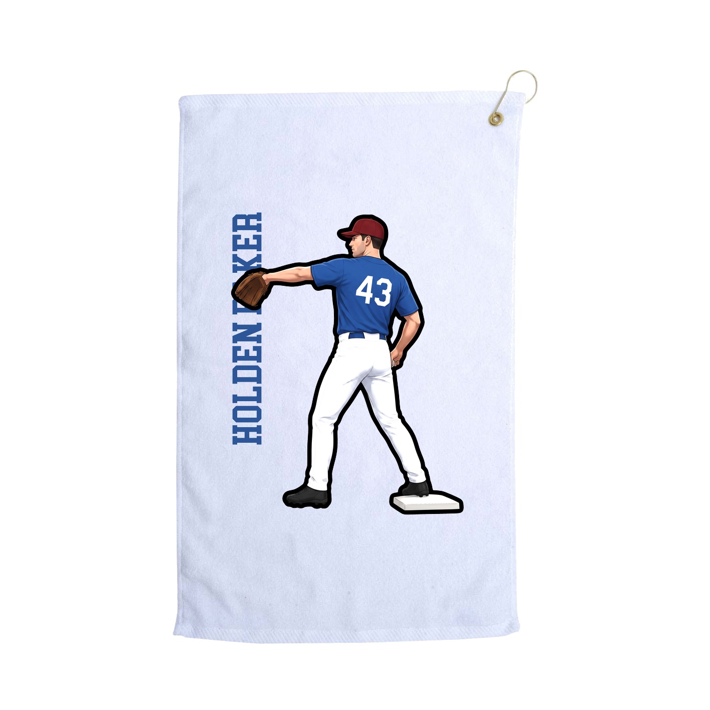 Golf Towel — Name Vertical in White