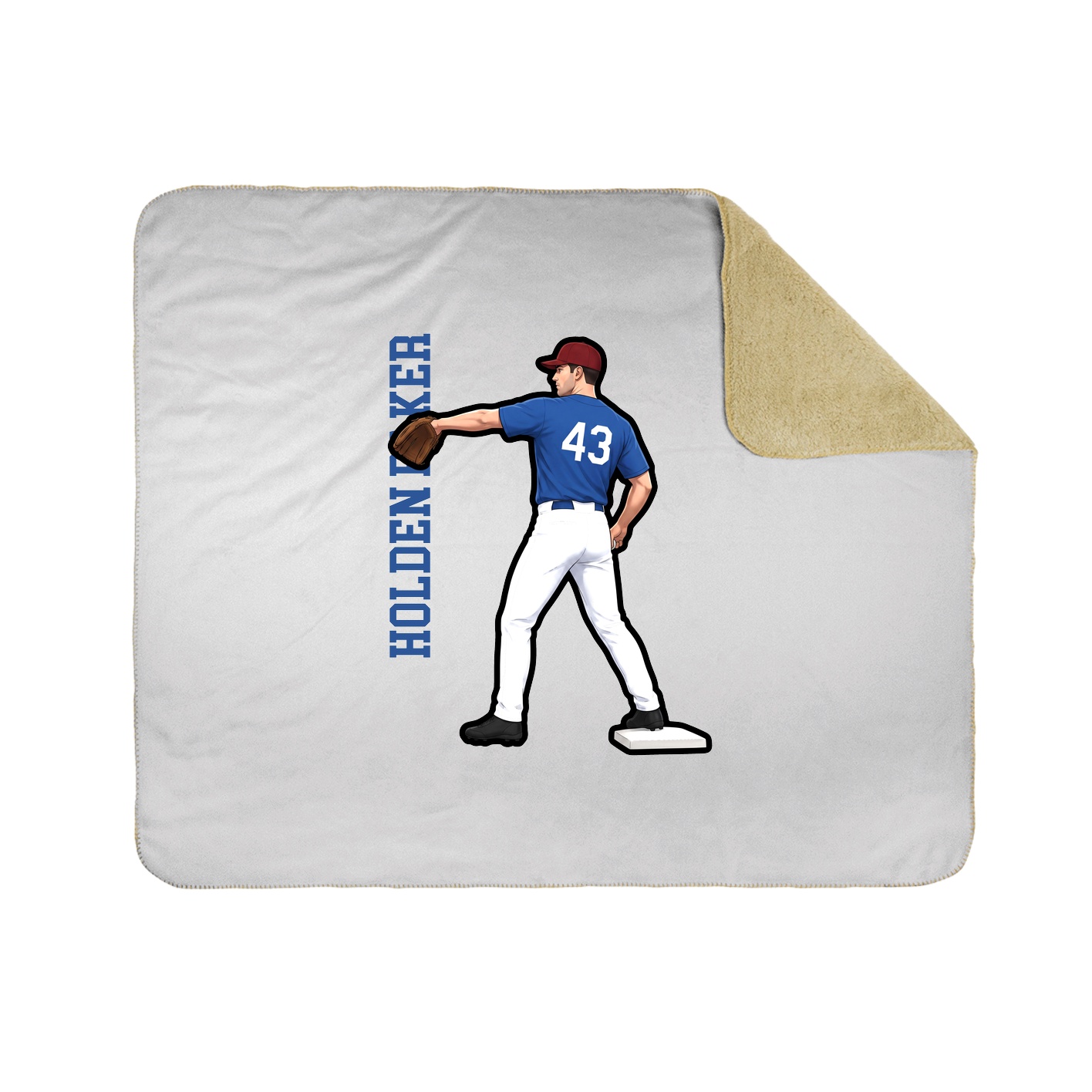 Throw Blanket — Name Vertical in White