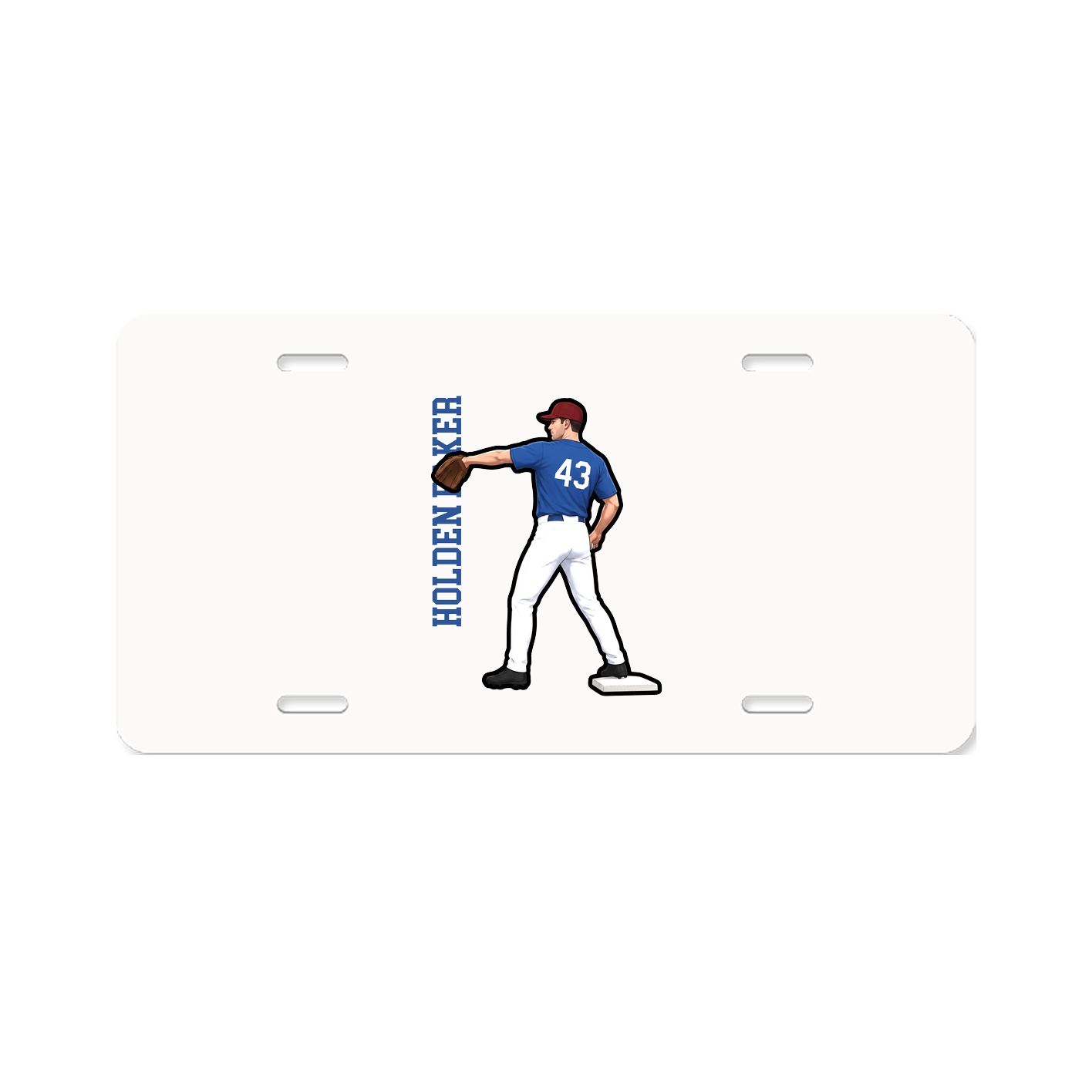 License Plate — Name Vertical in Classic
