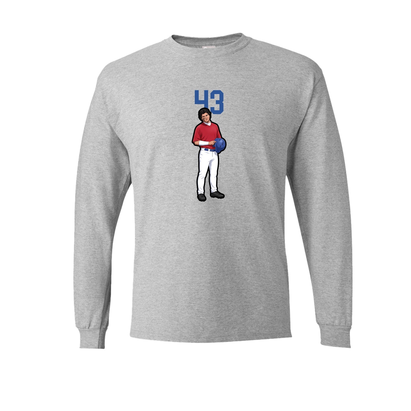 Long Sleeve Tee — Number Top in Grey