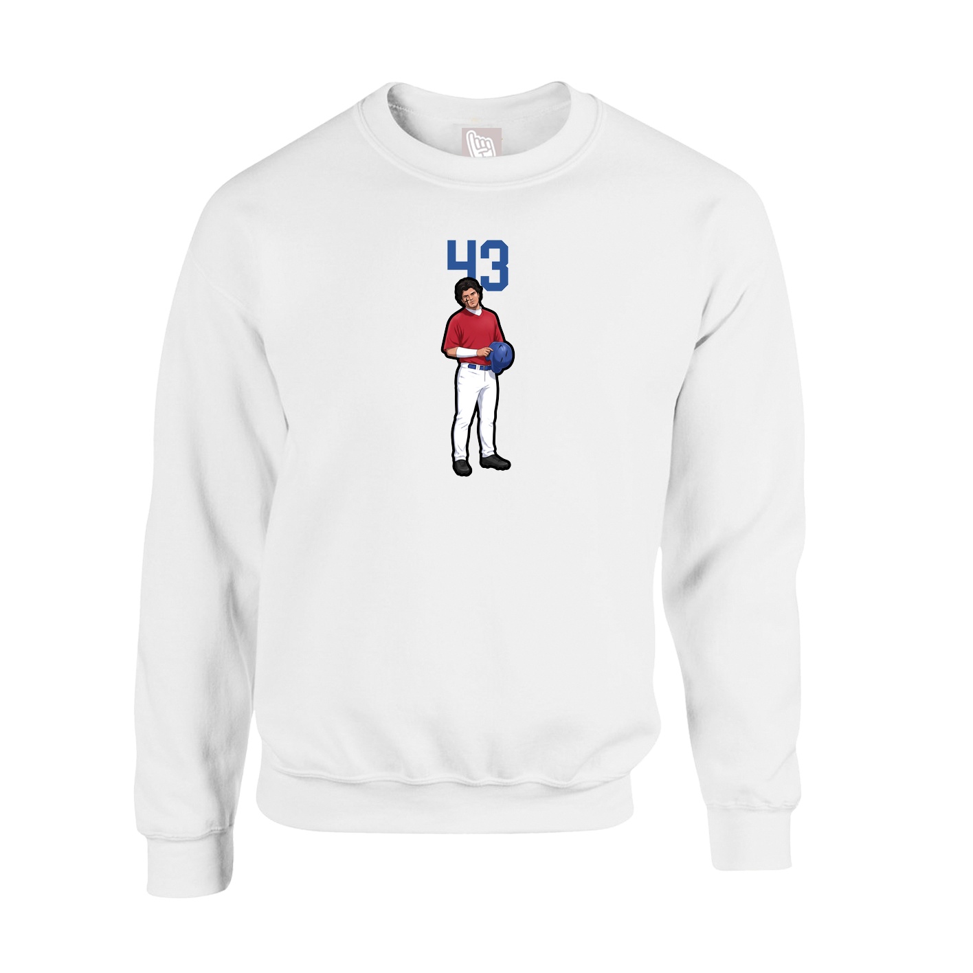 Fleece Crew — Number Top in White