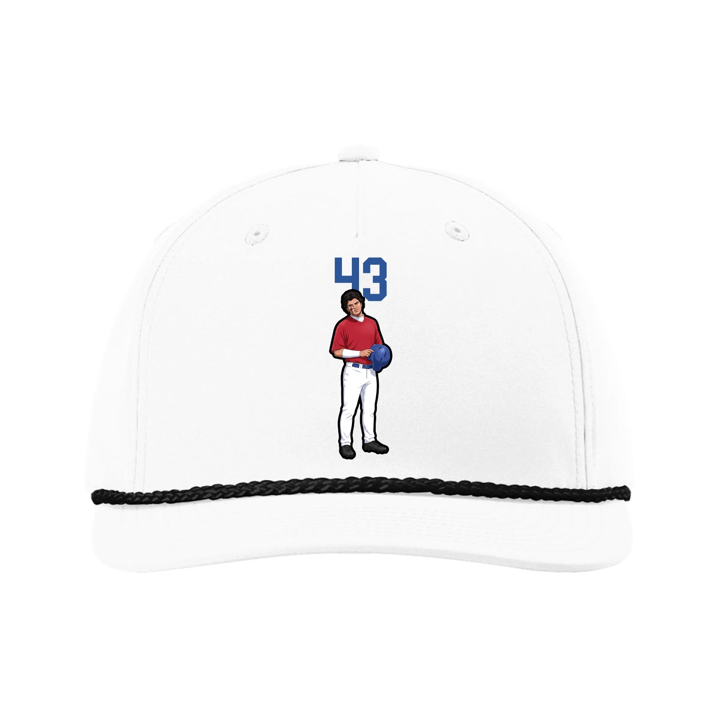 Five-Panel Classic Rope Cap — Number Top in White