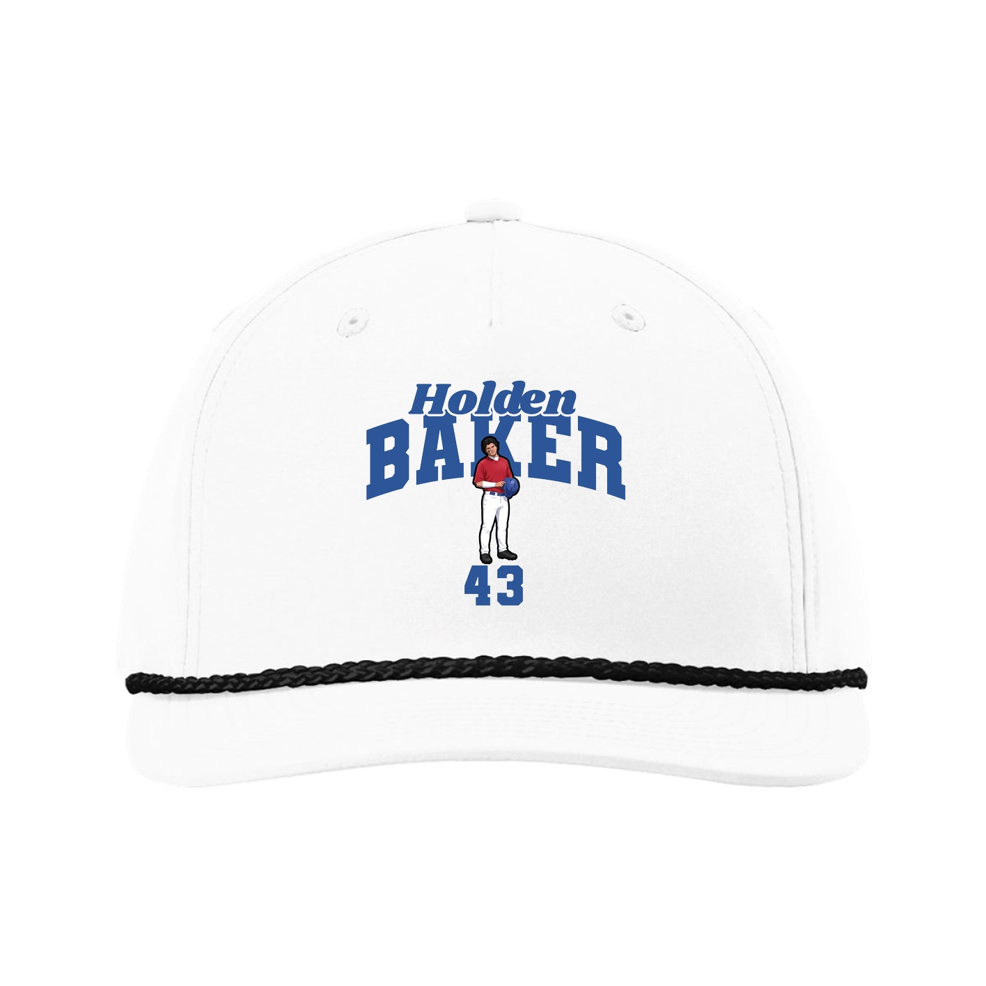 Five-Panel Classic Rope Cap — Signature Arch in White