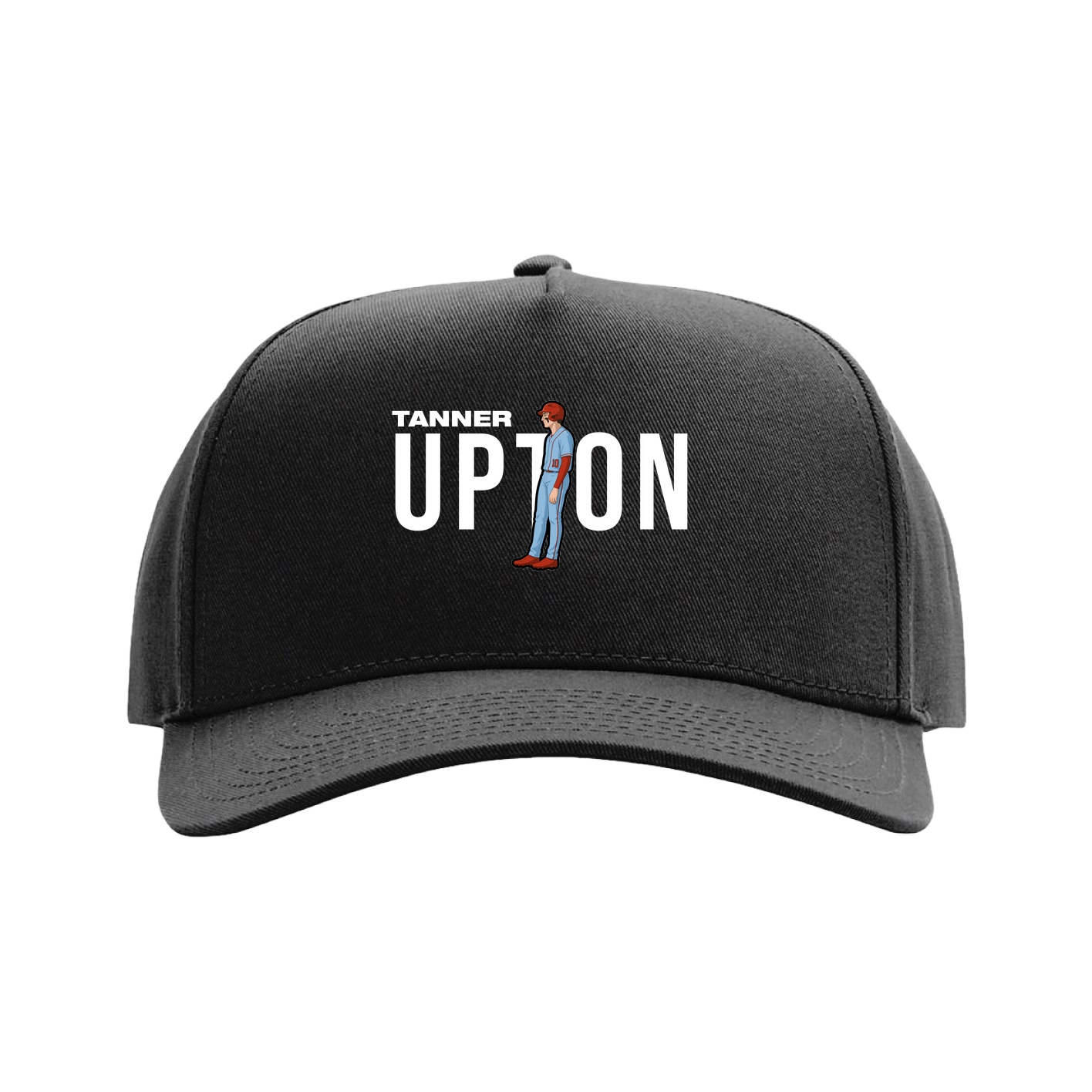 Full Fabric Five-Panel Champ Cap — Player Name in Black