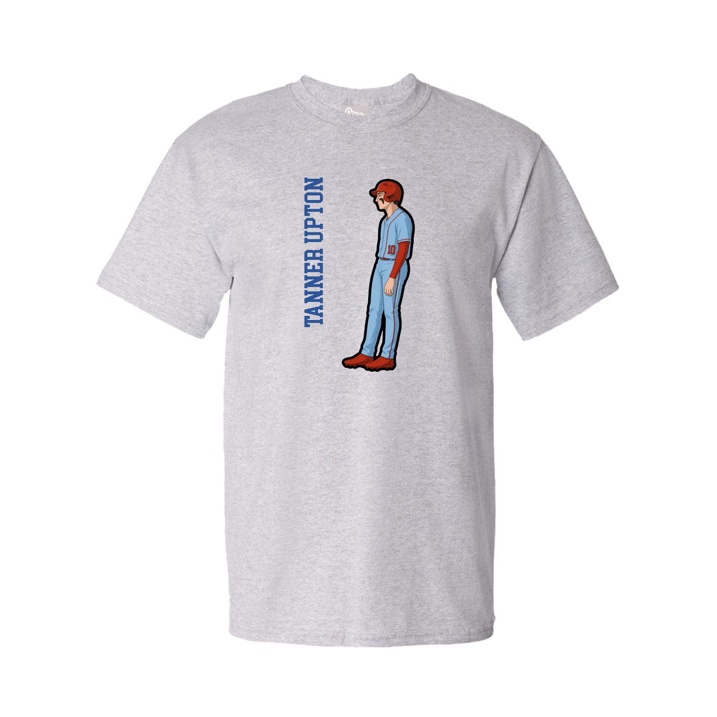 Tee — Name Vertical in Grey