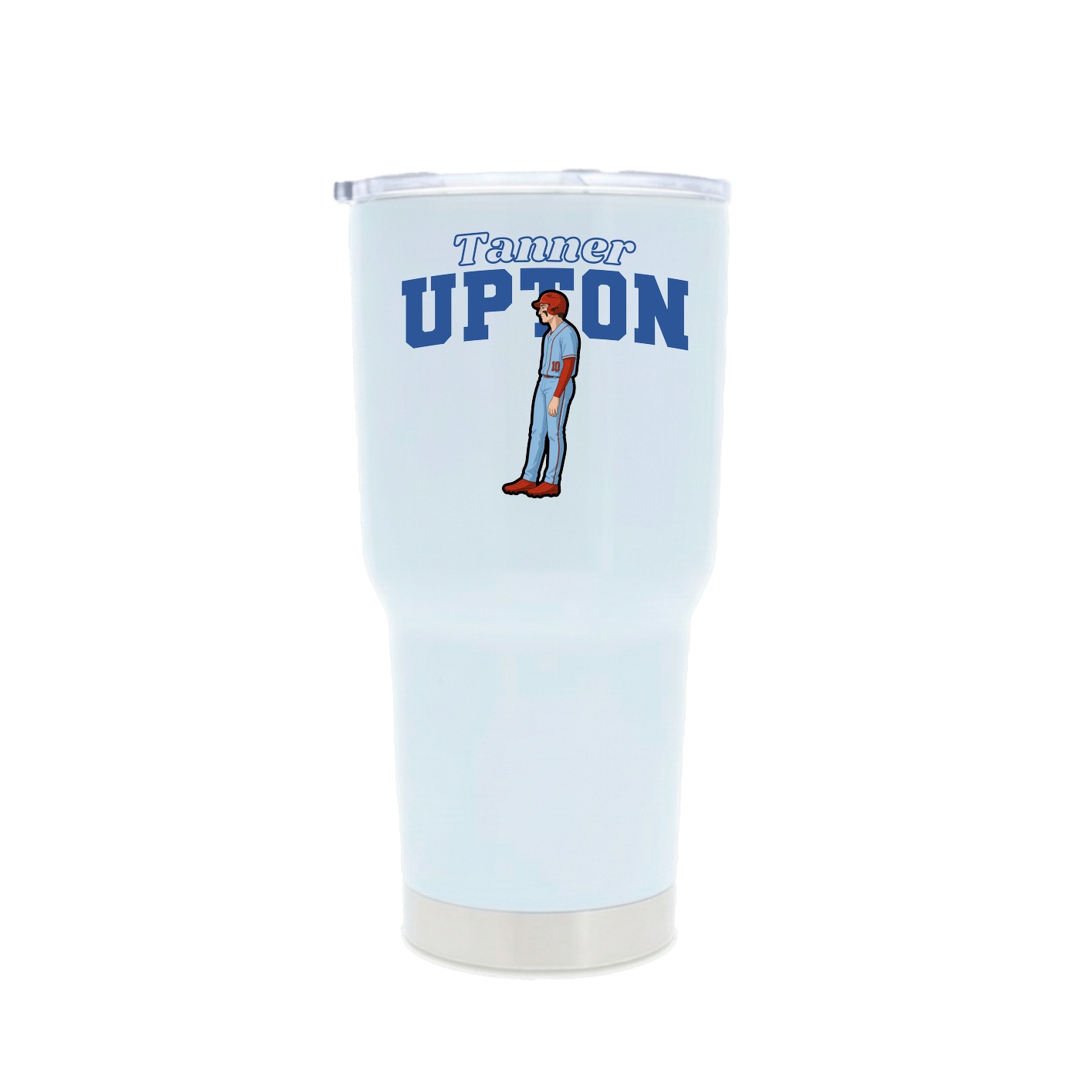 30oz Stainless Steel Tumbler — Name Arch in White